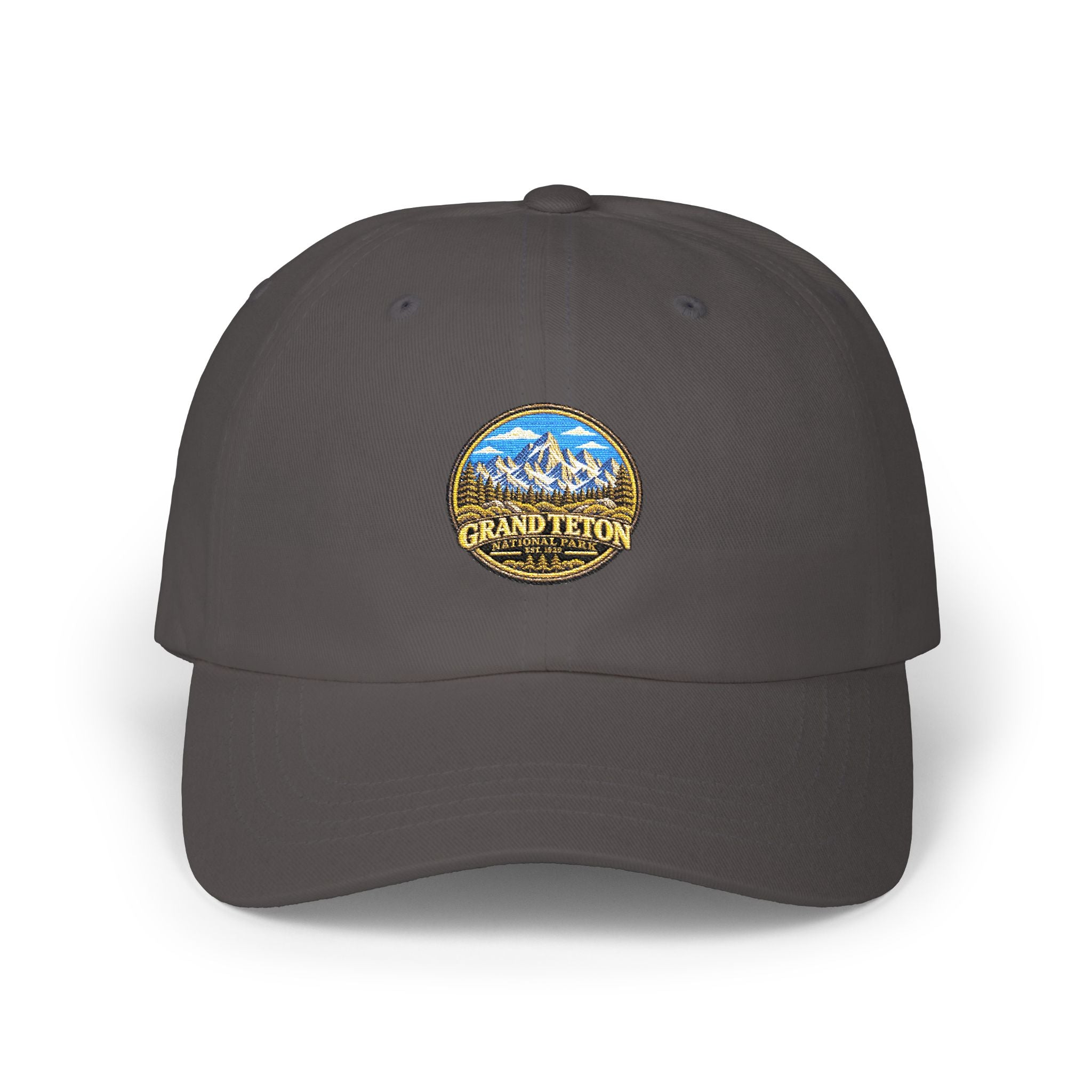 Grand Teton National Park Teton Peaks Round Logo Dad Cap