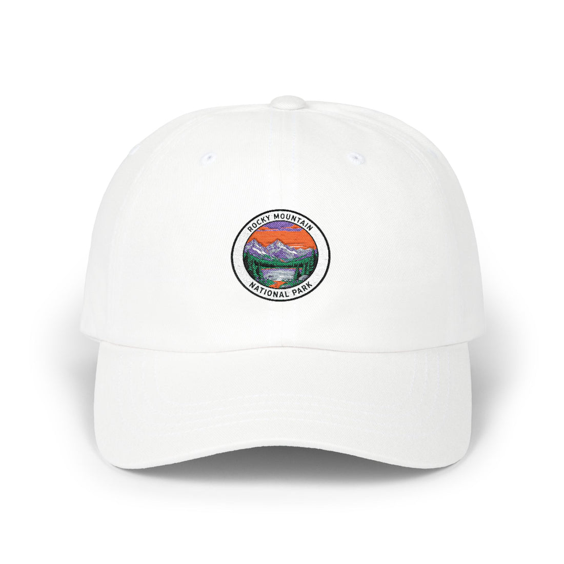 Rocky Mountain Sunrise Patch Dad Cap | Embroidered Outdoor Scenic Hat