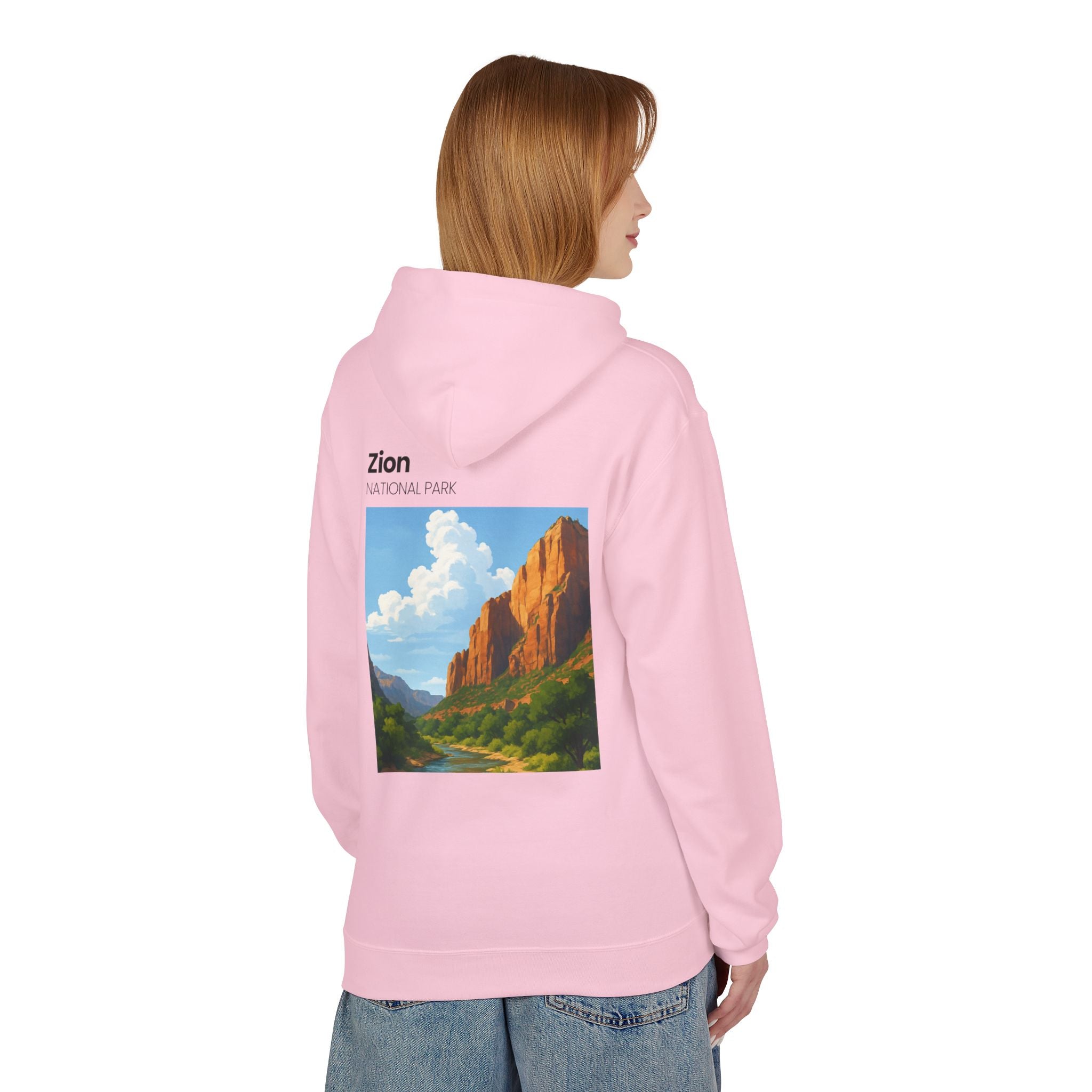 Zion National Park landscape Hoodie | Scenic Canyon Poster back print