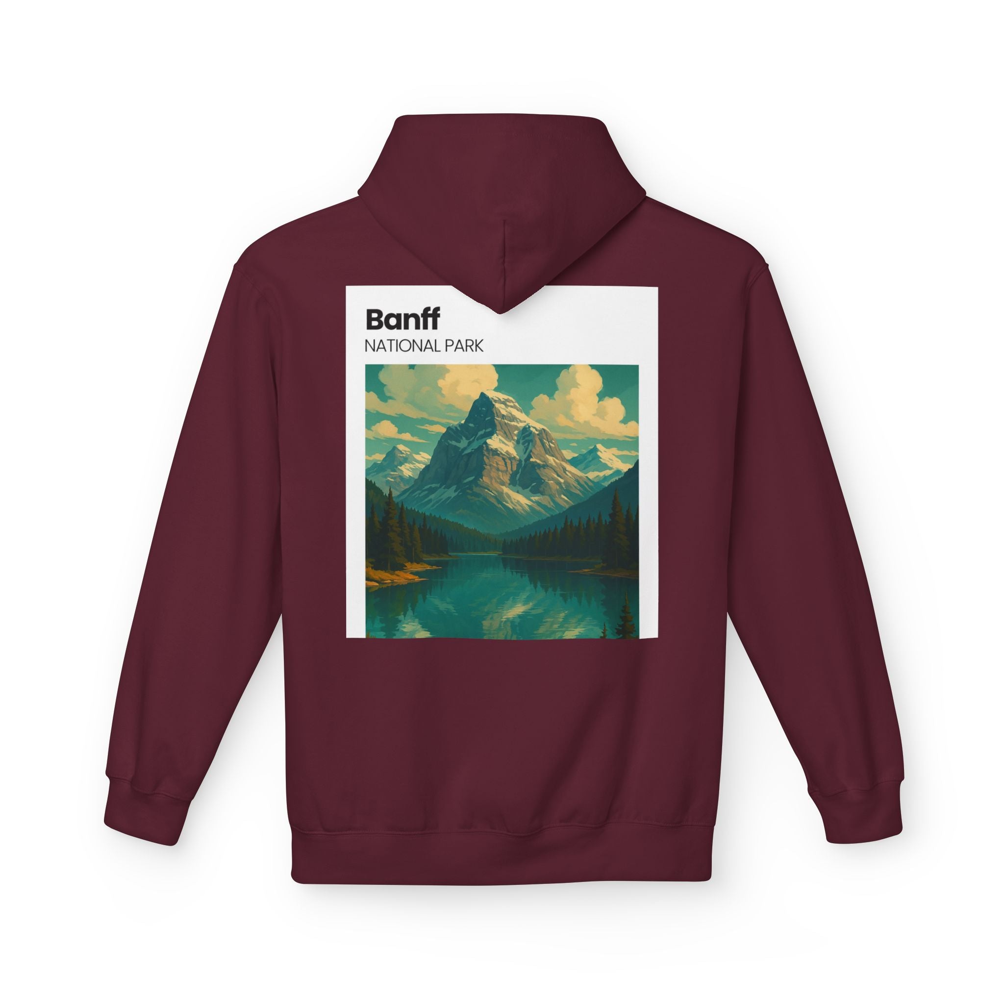 Banff National Park landscape Hoodie | Mountain Lake Vintage Poster