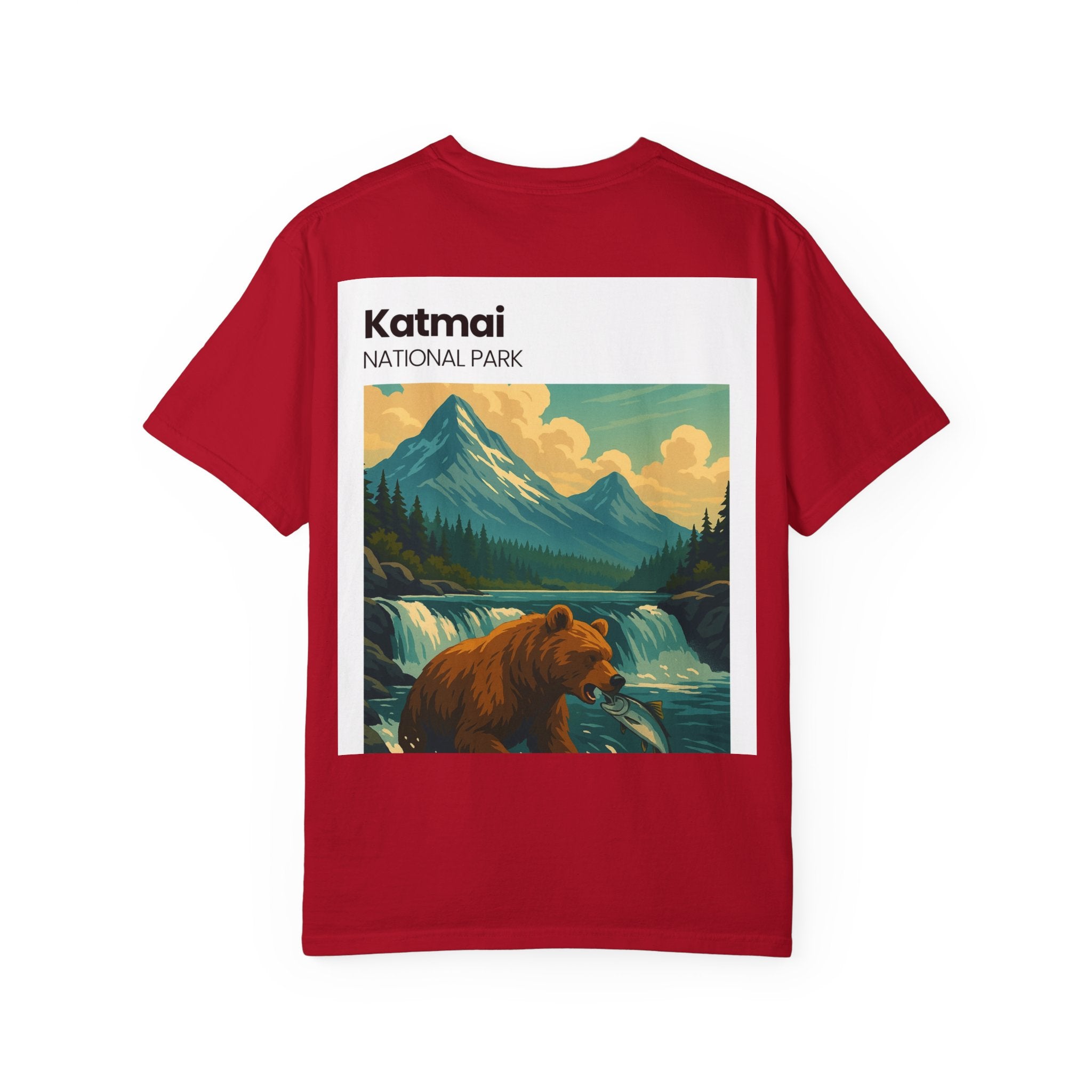 Katmai National Park Bear Illustration T-shirt | Mountain River Nature Tee