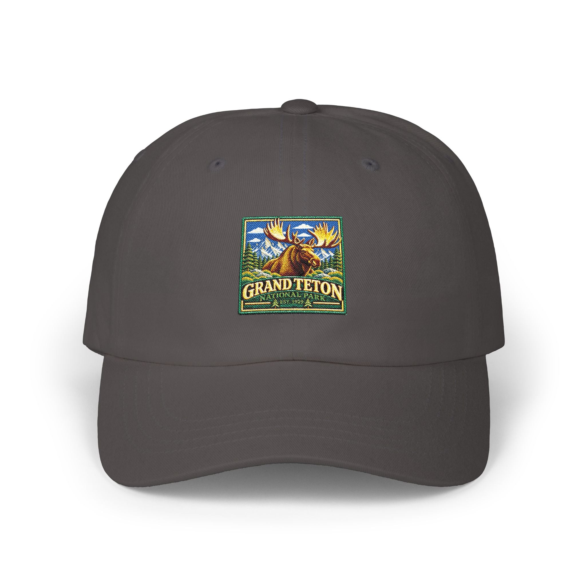 Grand Teton National Park Moose Square Logo Dad Cap