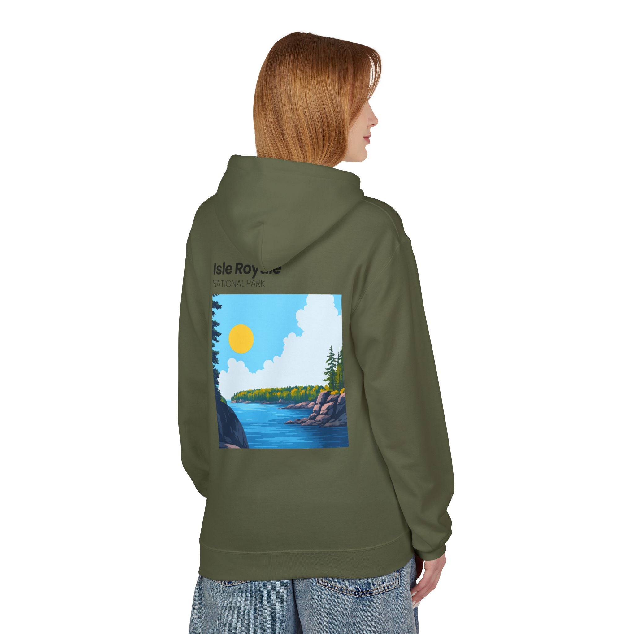 Mountain Sunset Badge Hoodie | Minimal Outdoor Patch Design