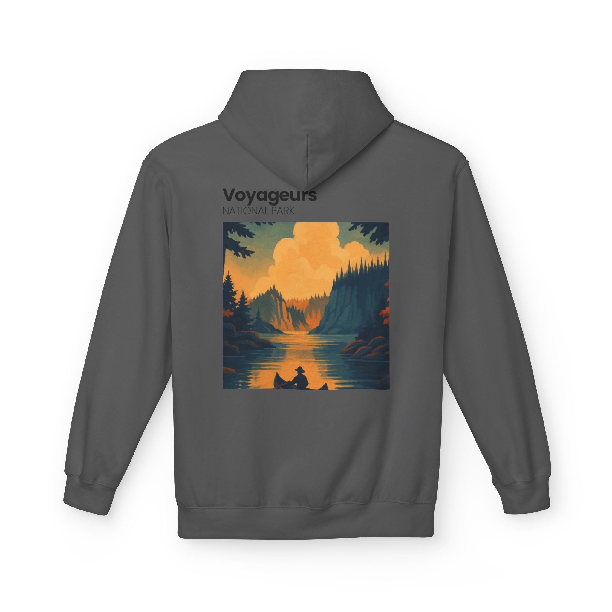 Voyageurs National Park Canoe Sunset Hoodie | Nature Landscape Pullover
