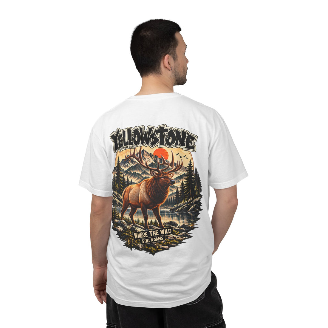 Yellowstone Elk – Where the Wild Still Roams T-Shirt Model1