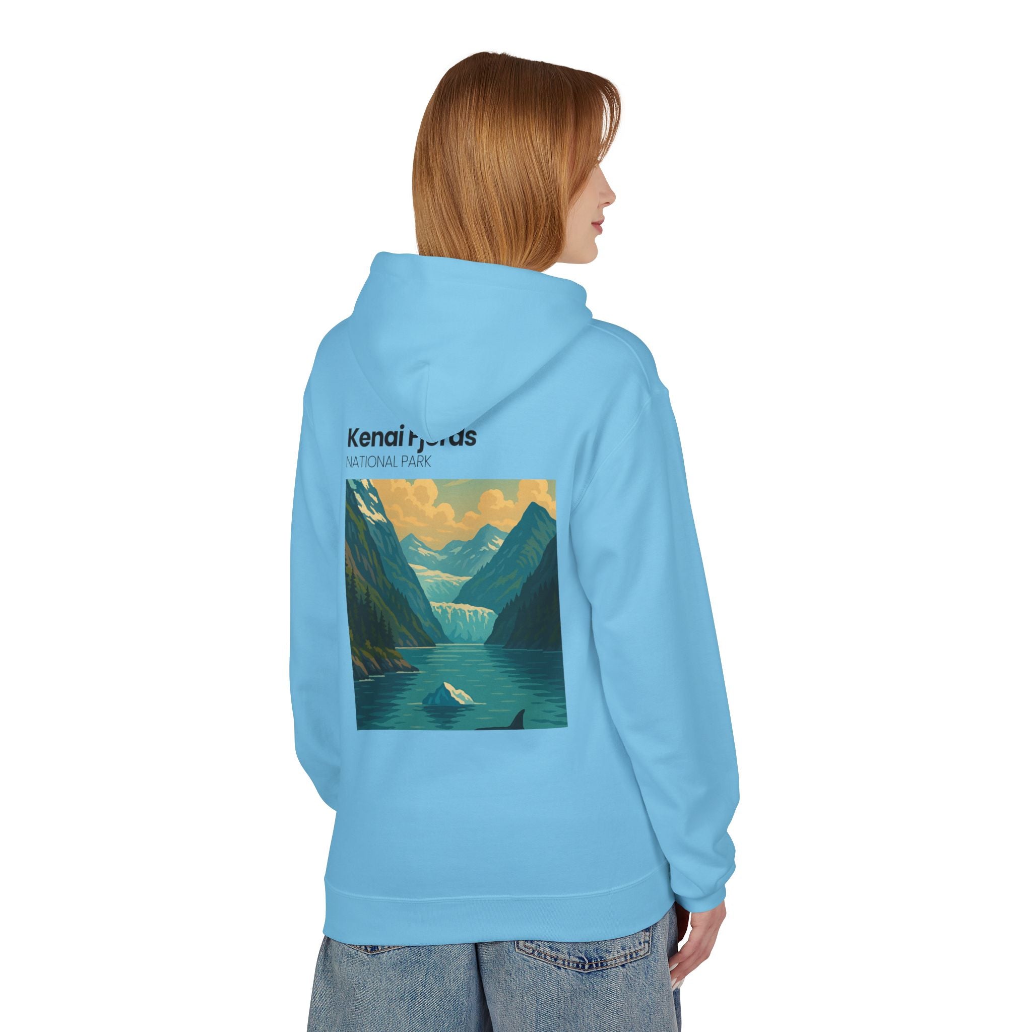 Kenai Fjords National Park landscape Hoodie | Alaska fjord vintage poster