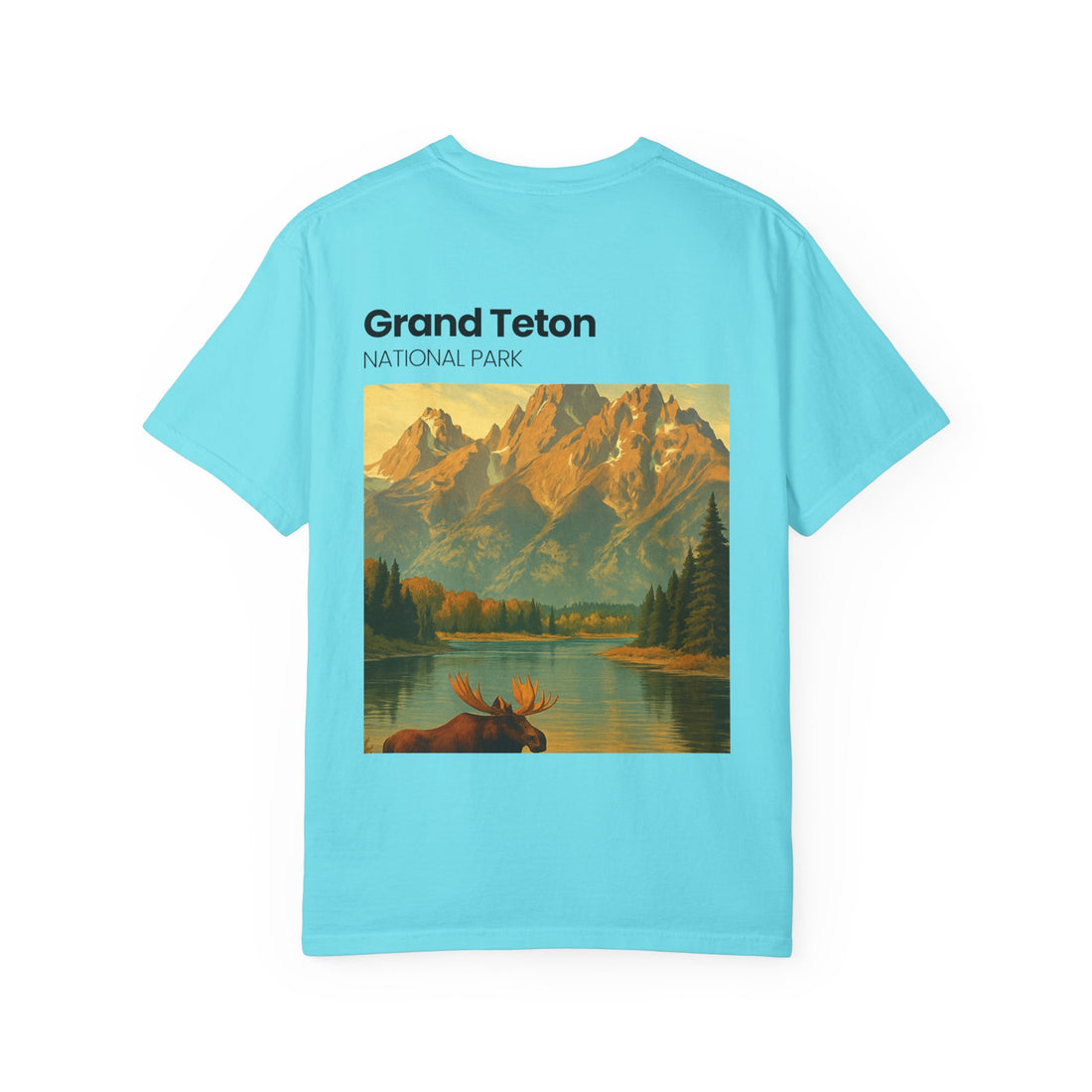 Grand Teton National Park Moose T-Shirt | Vintage Mountain Landscape