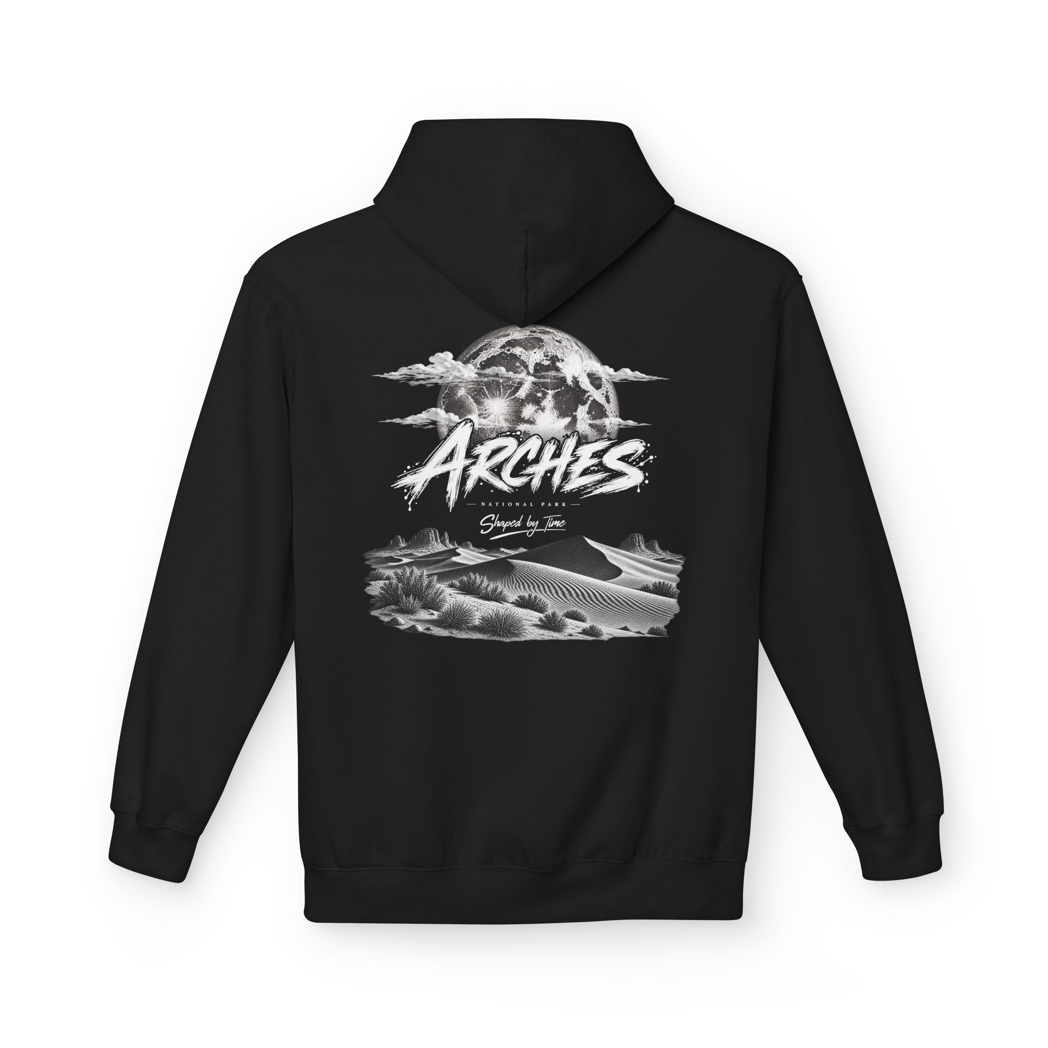 Arches National Park Desert Moon Graphic Hoodie