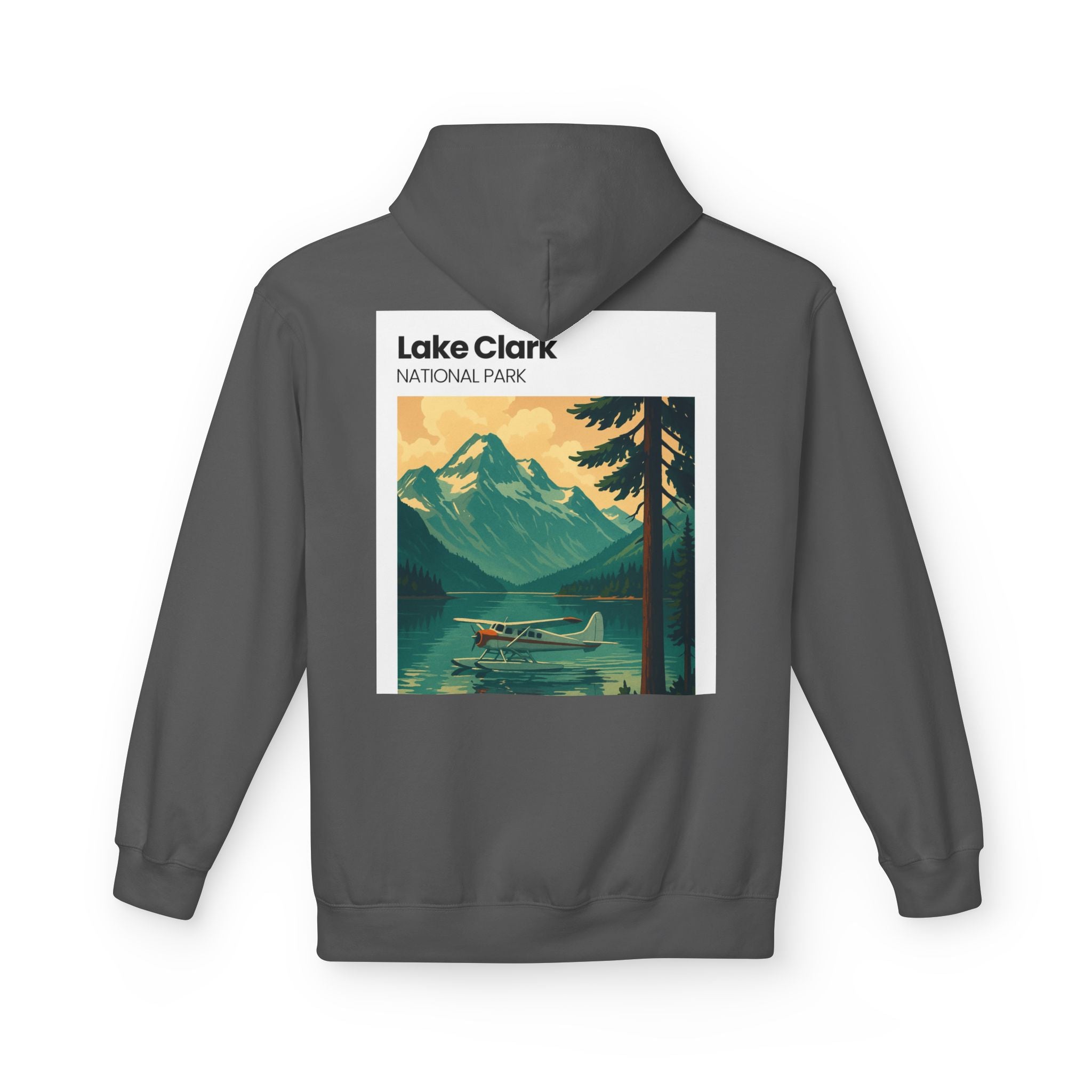 Lake Clark National Park vintage landscape Hoodie | Mountain Lake Seaplane