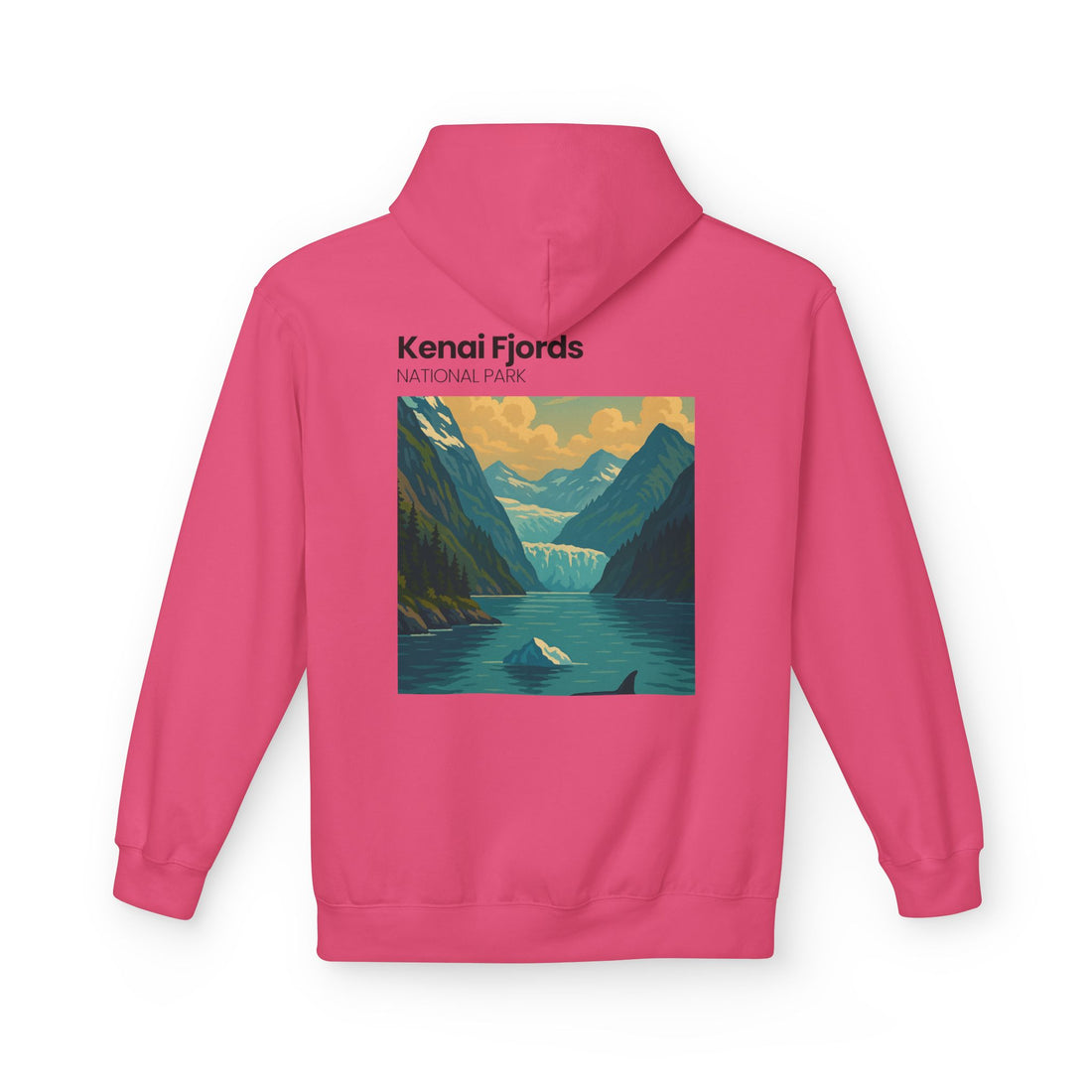 Kenai Fjords National Park landscape Hoodie | Alaska fjord vintage poster