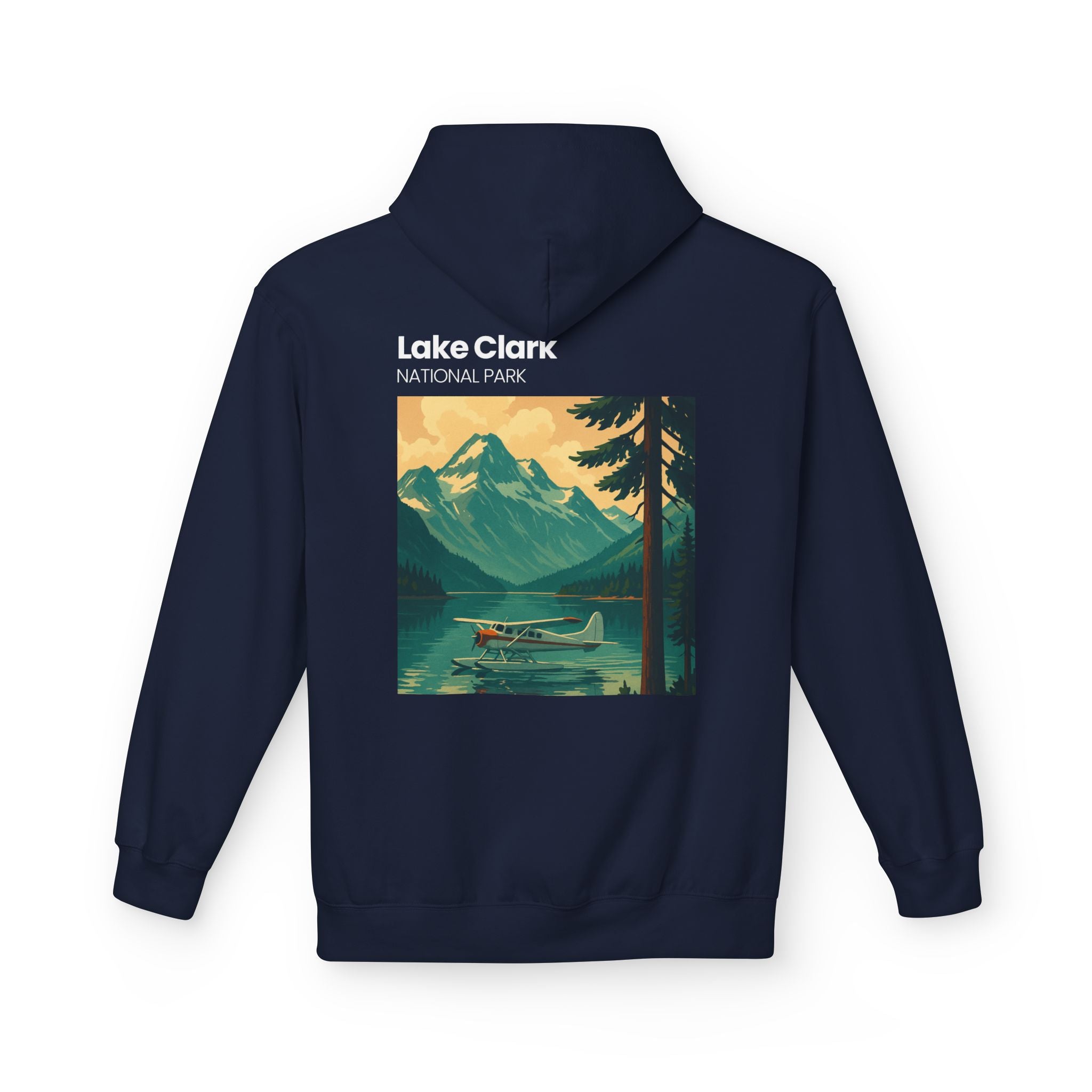 Lake Clark National Park vintage landscape Hoodie | Mountain Lake Seaplane