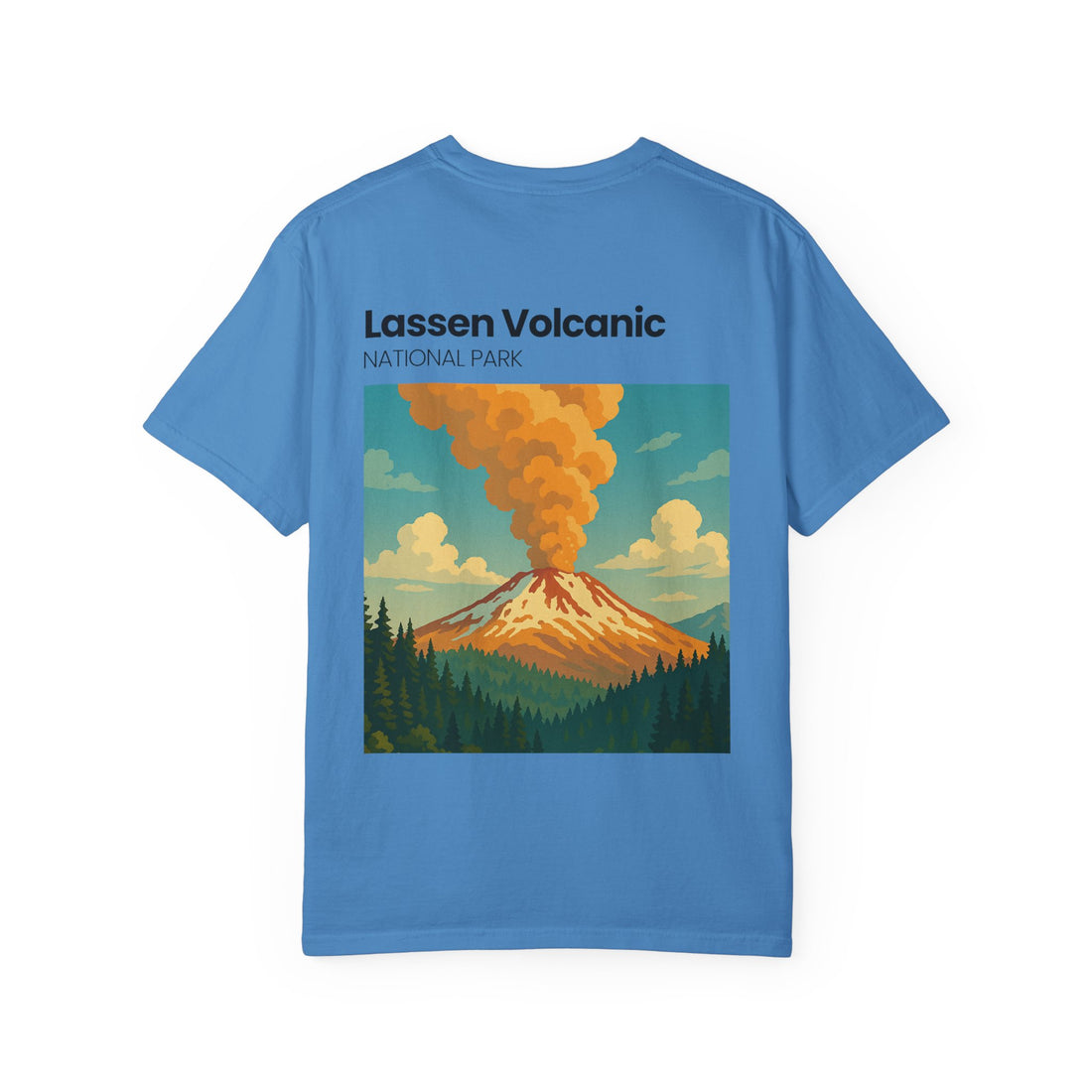 Lassen Volcanic Poster Art T-Shirt | Mountain Eruption Design