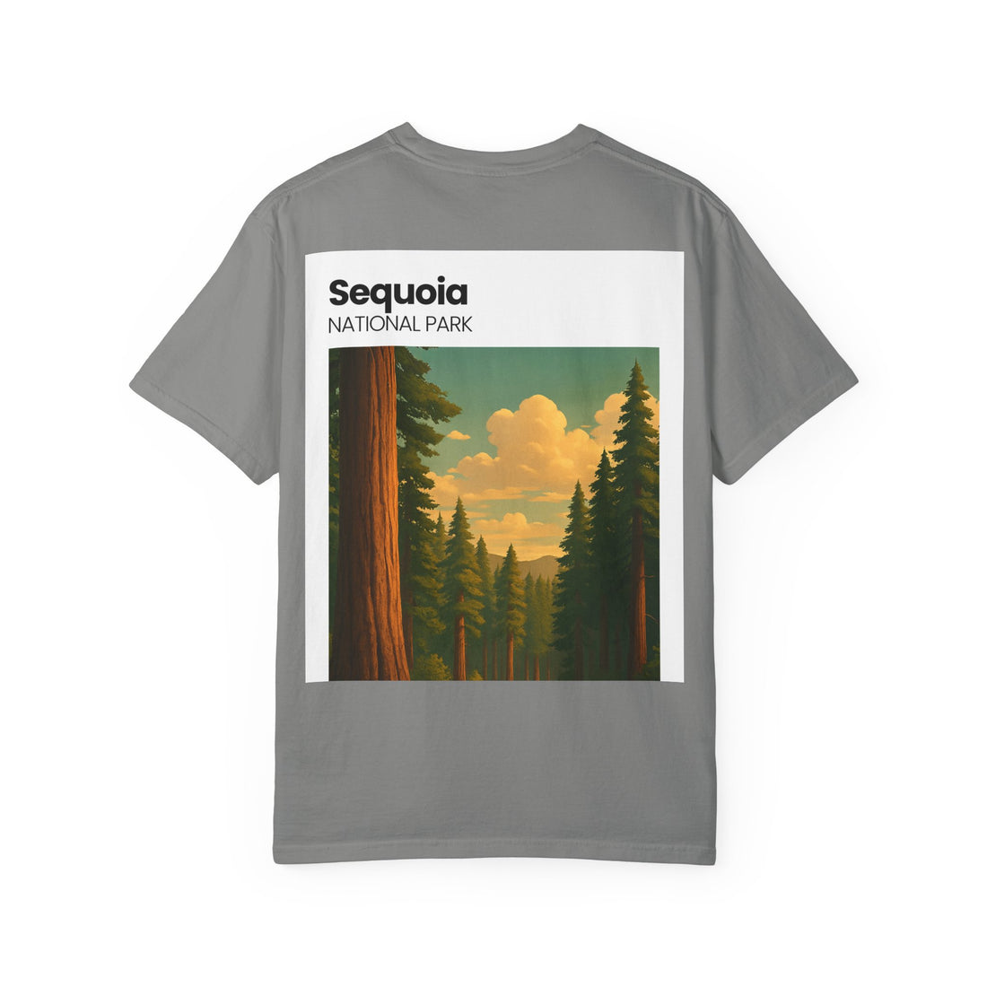 Sequoia National Park Poster Art T-Shirt | Vintage Forest Illustration