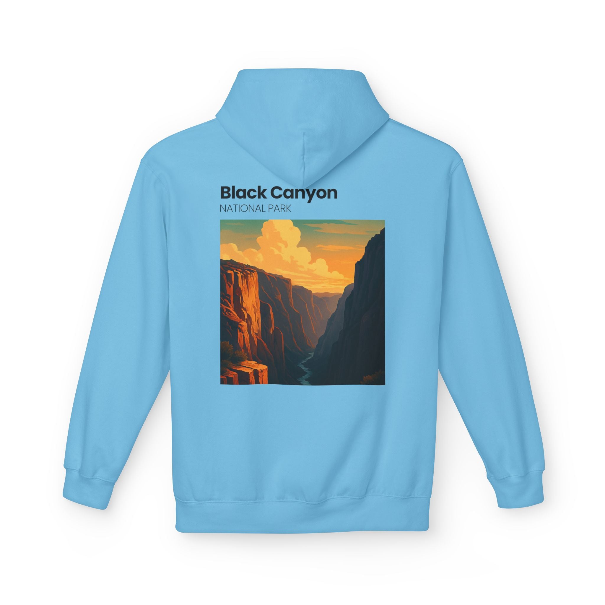 Black Canyon National Park Hoodie | Vintage Canyon Sunset Illustration