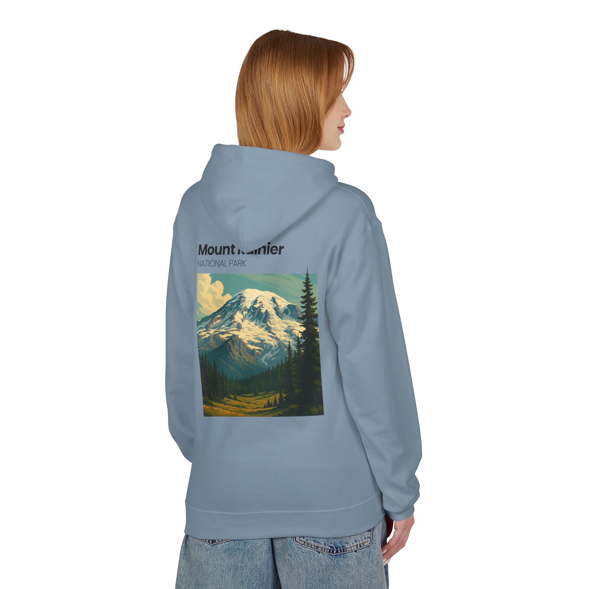 Mount Rainier National Park Hoodie | Vintage Landscape Mountain Design