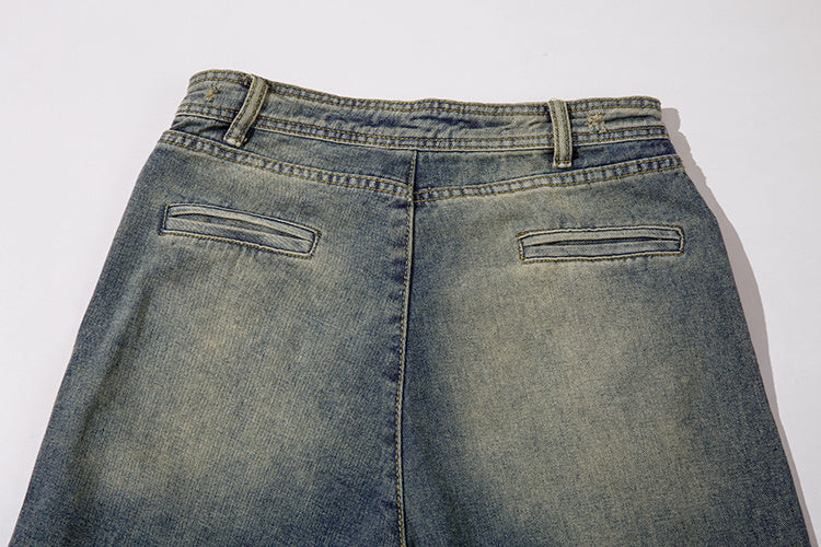 Fashion Denim Straight Mopping Pants Men