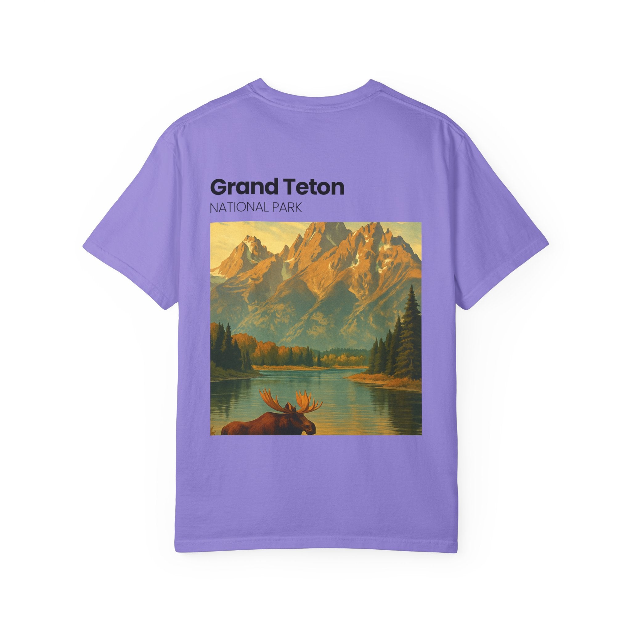 Grand Teton National Park Moose T-Shirt | Vintage Mountain Landscape