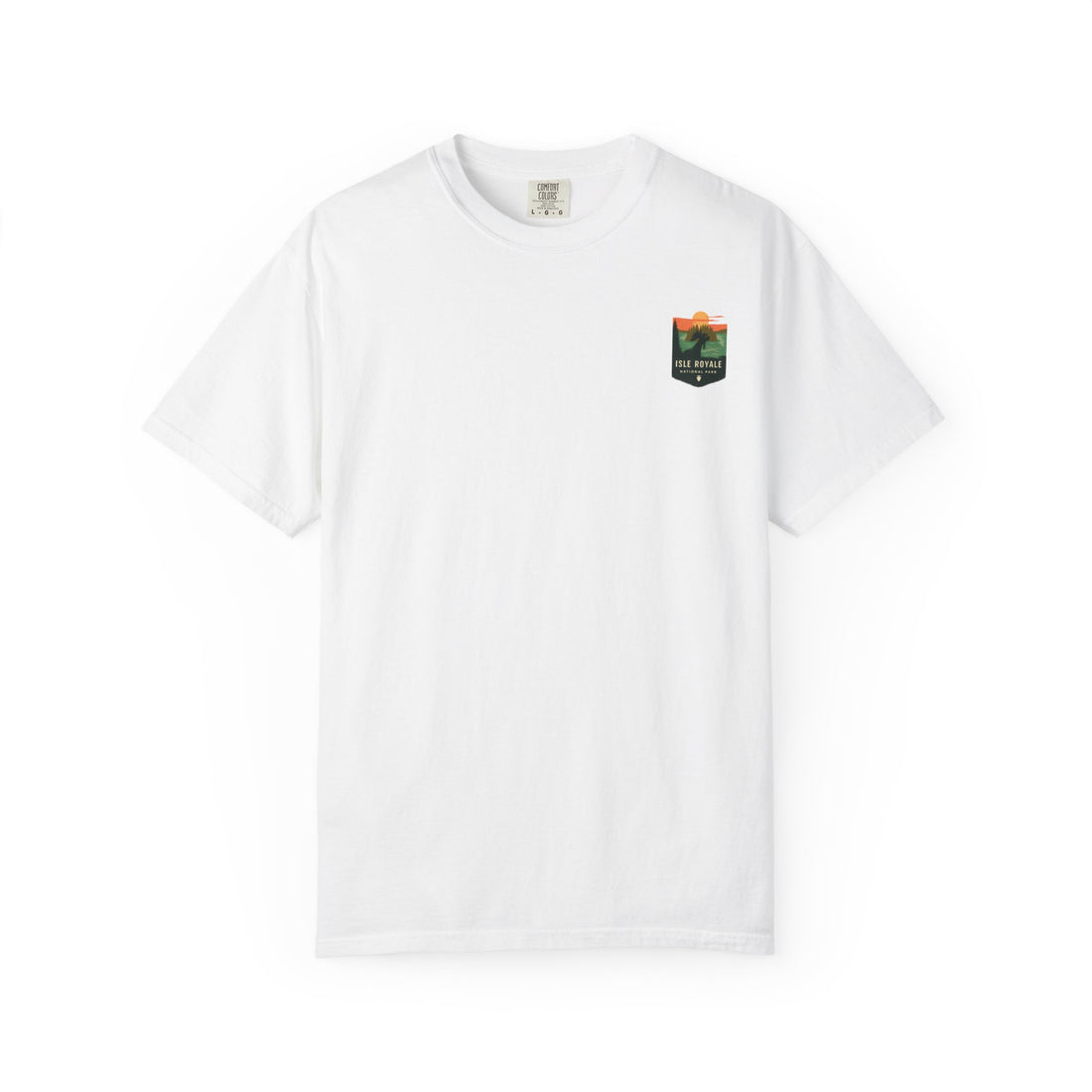 Isle Royale National Park Illustration T-shirt | Scenic Lake Sunrise Tee
