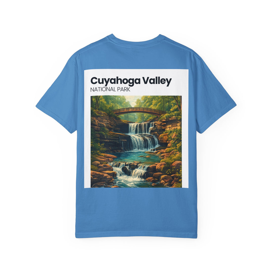 Cuyahoga Valley Waterfall Illustration T-Shirt | National Park Landscape
