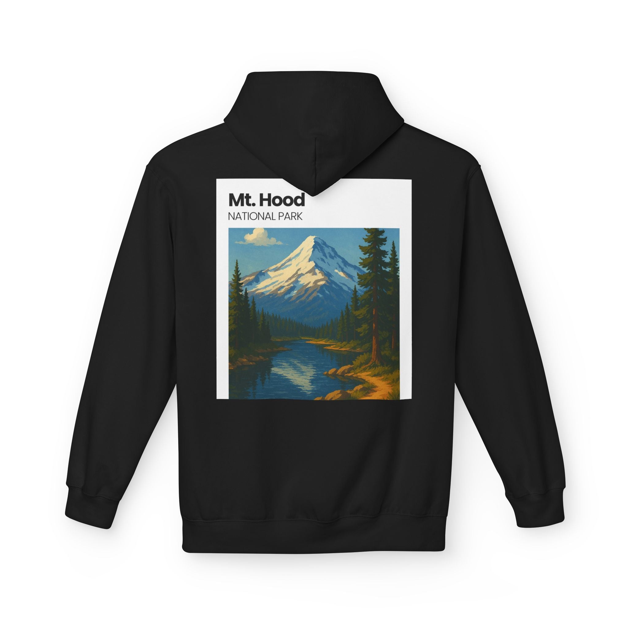 Mt. Hood National Park landscape Hoodie | Vintage mountain poster design