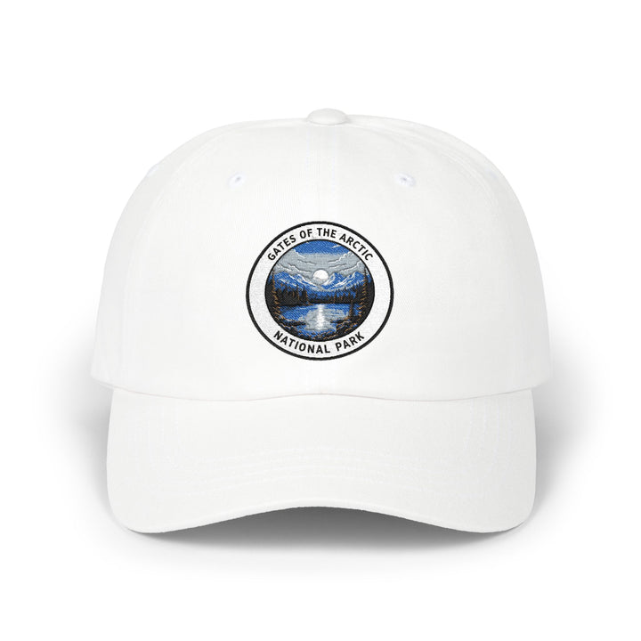 Vintage Night Sky Patch Classic Dad Cap | Moon, Stars, Landscape Embroidered
