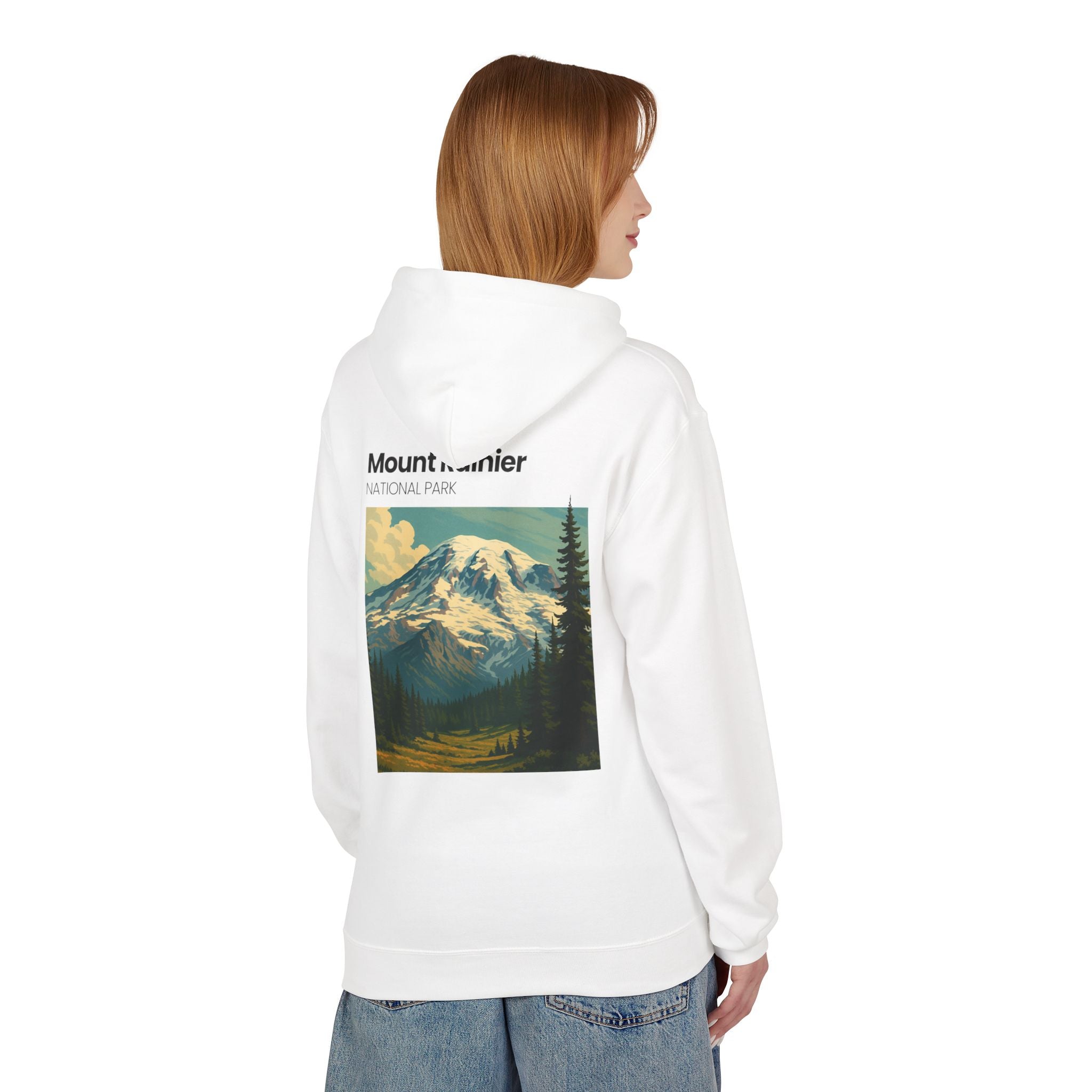 Mount Rainier National Park Hoodie | Vintage Landscape Mountain Design