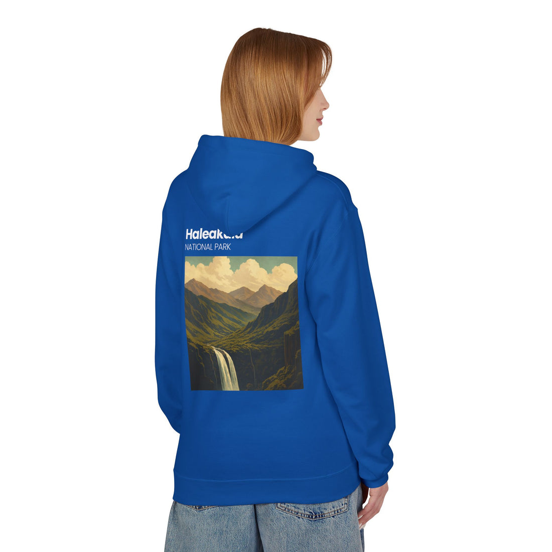 Haleakala National Park Landscape Hoodie | Vintage Mountain Waterfall