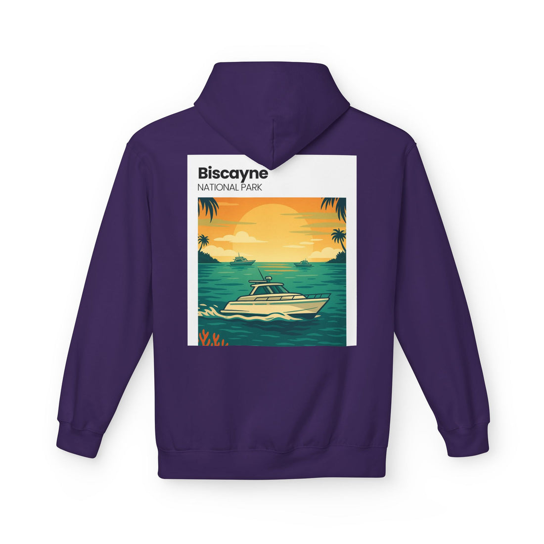 Biscayne National Park Boat Sunset Hoodie | Nautical Tropical Graphic