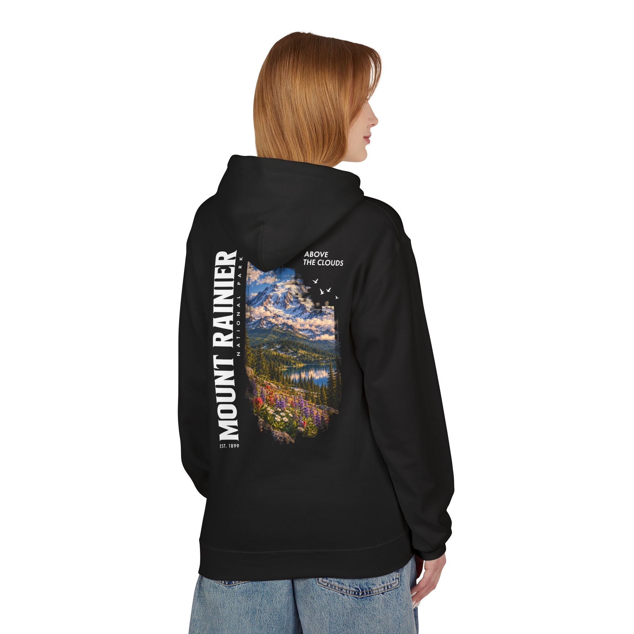 Mount Rainier National Park –  Alpine Scene Graphic Hoodie
