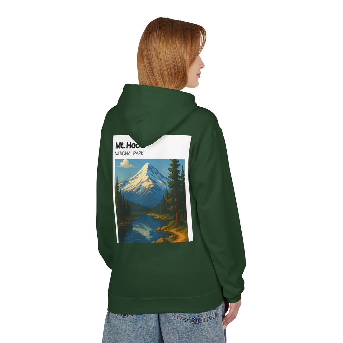 Mt. Hood National Park landscape Hoodie | Vintage mountain poster design