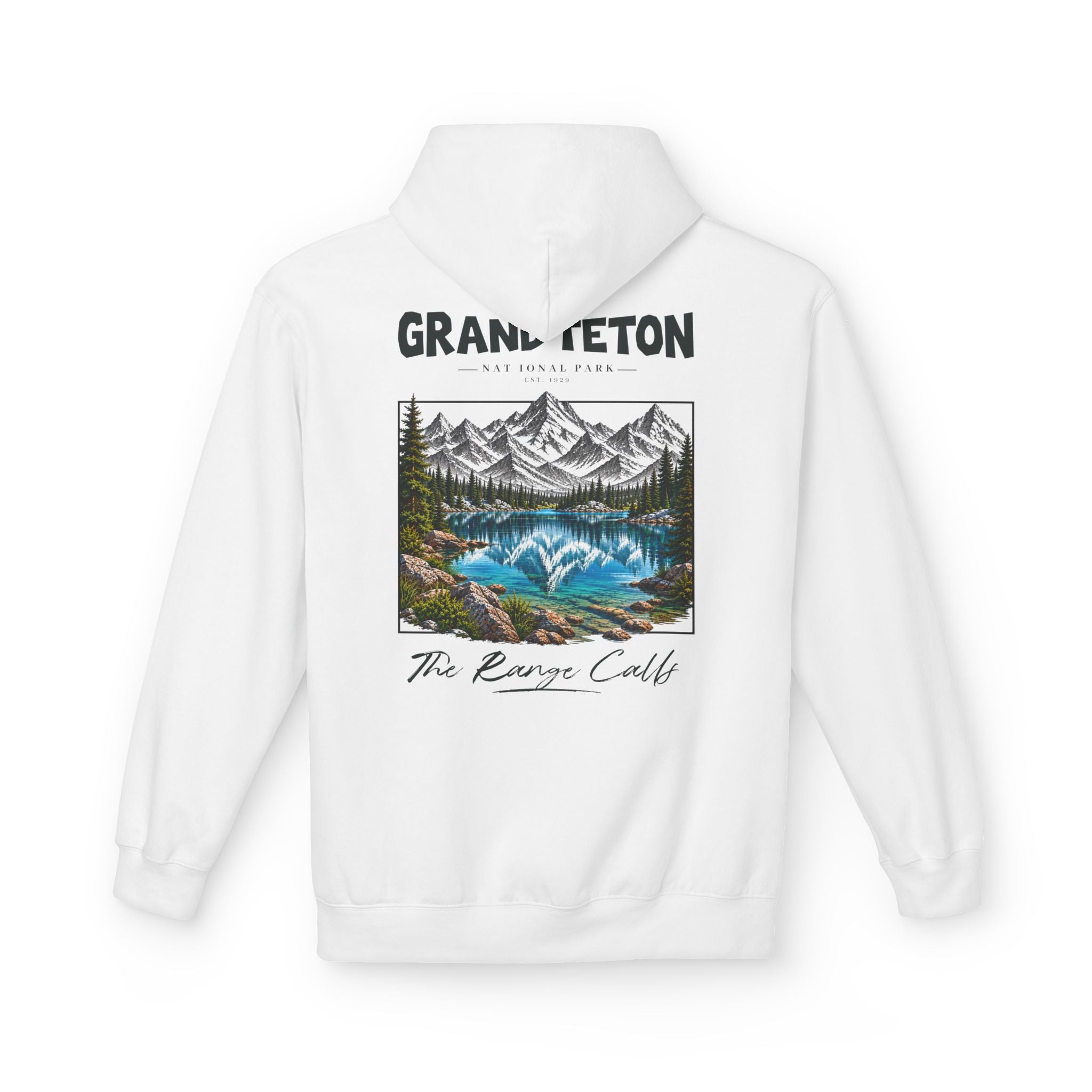 Grand Teton National Park Lake Reflection Graphic Hoodie