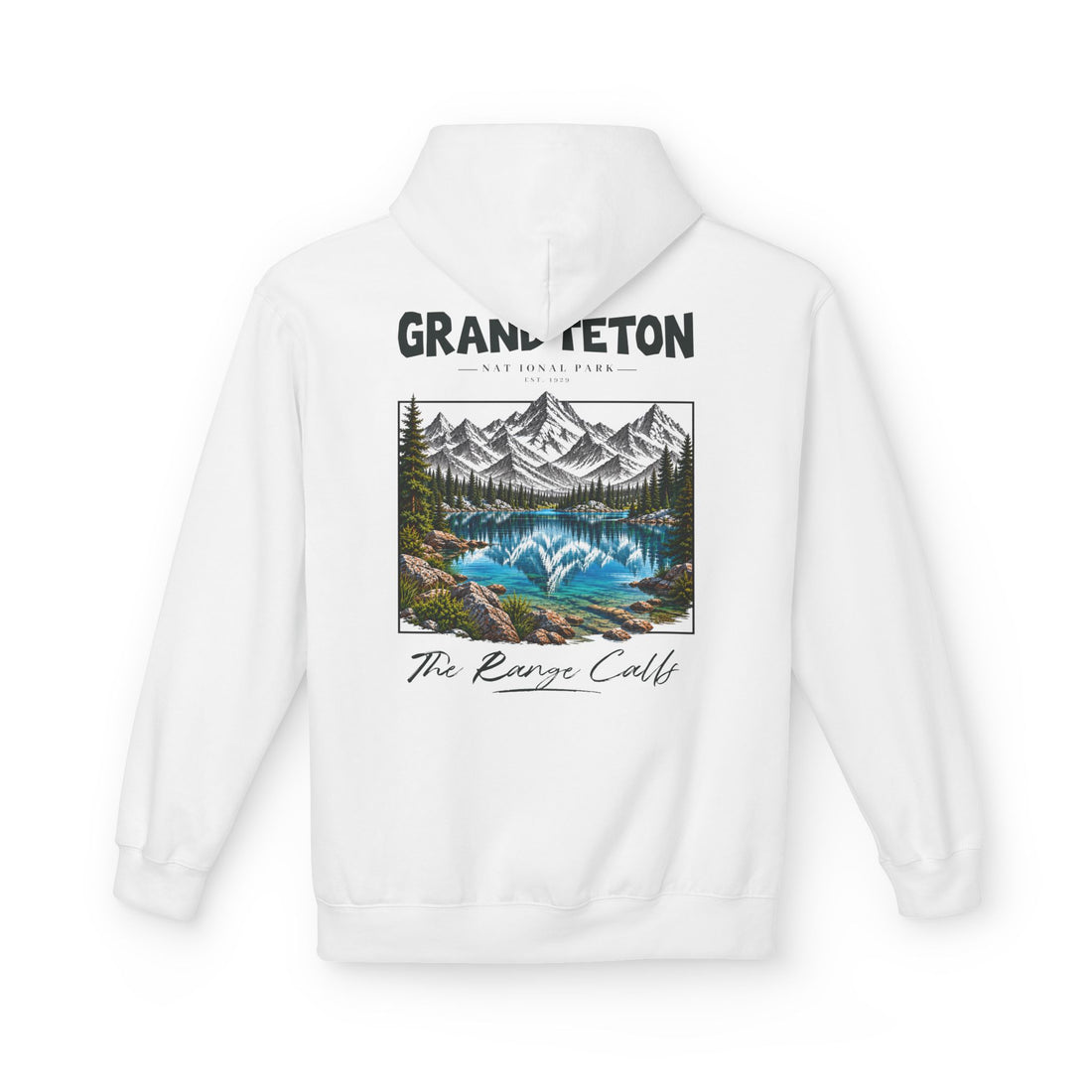 Grand Teton National Park Lake Reflection Graphic Hoodie