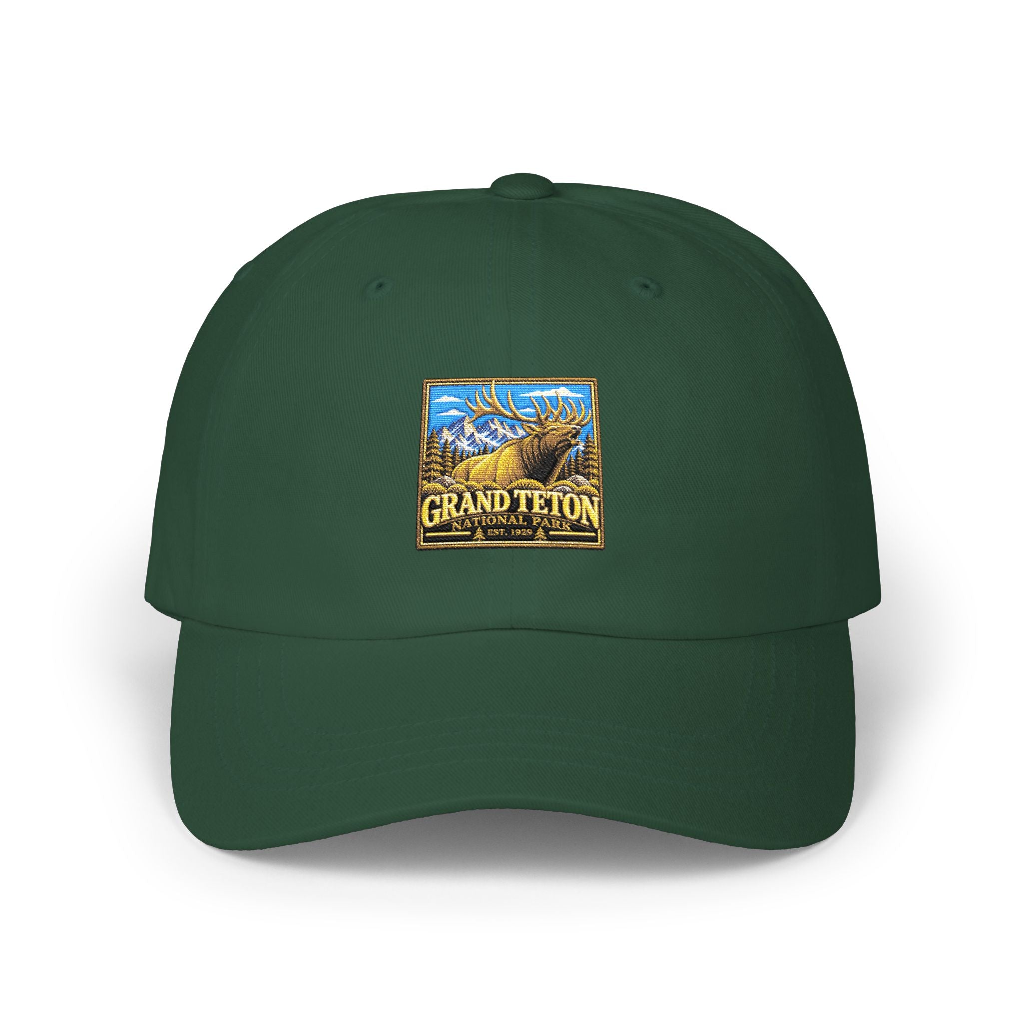 Grand Teton National Park Elk Square Logo Dad Cap