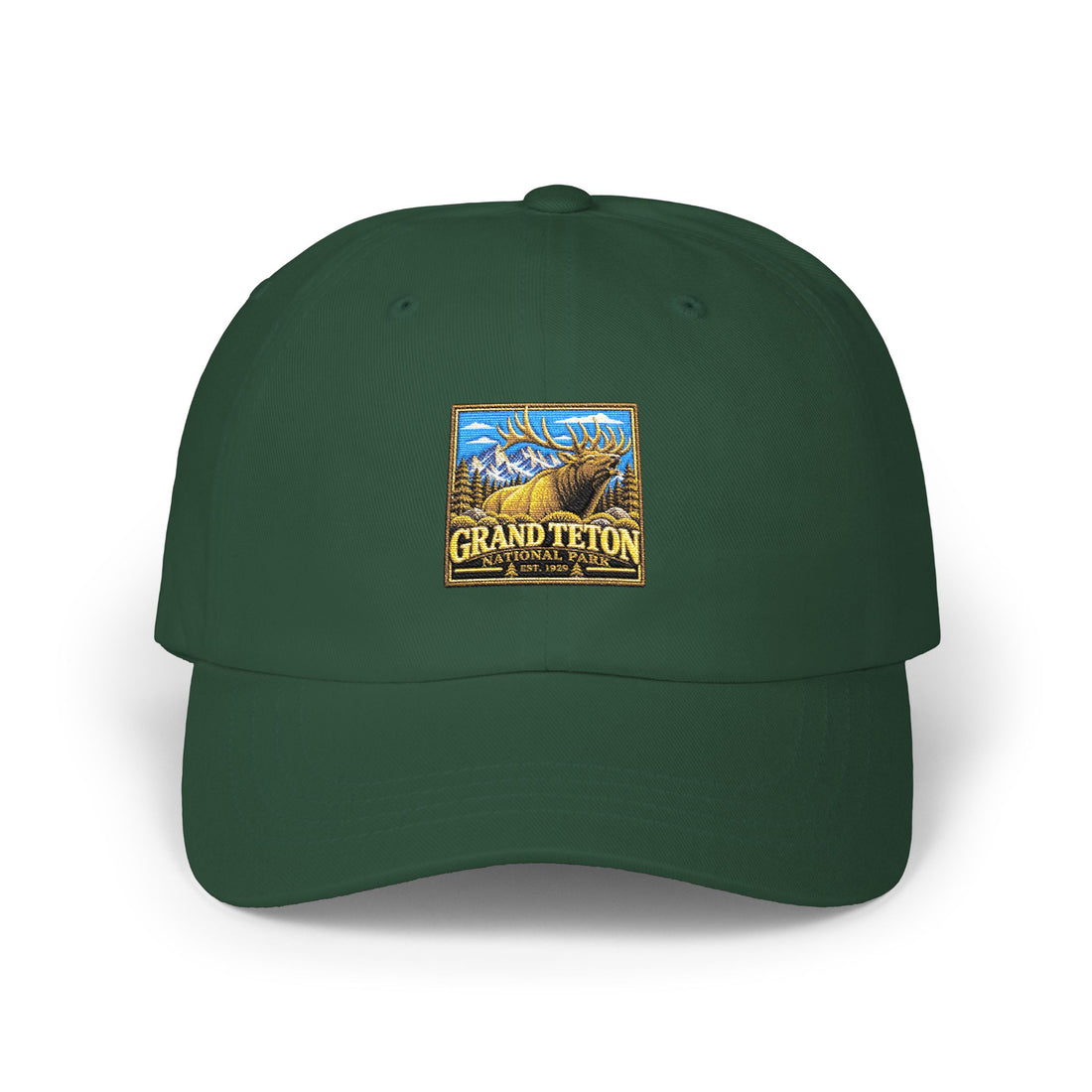 Grand Teton National Park Elk Square Logo Dad Cap