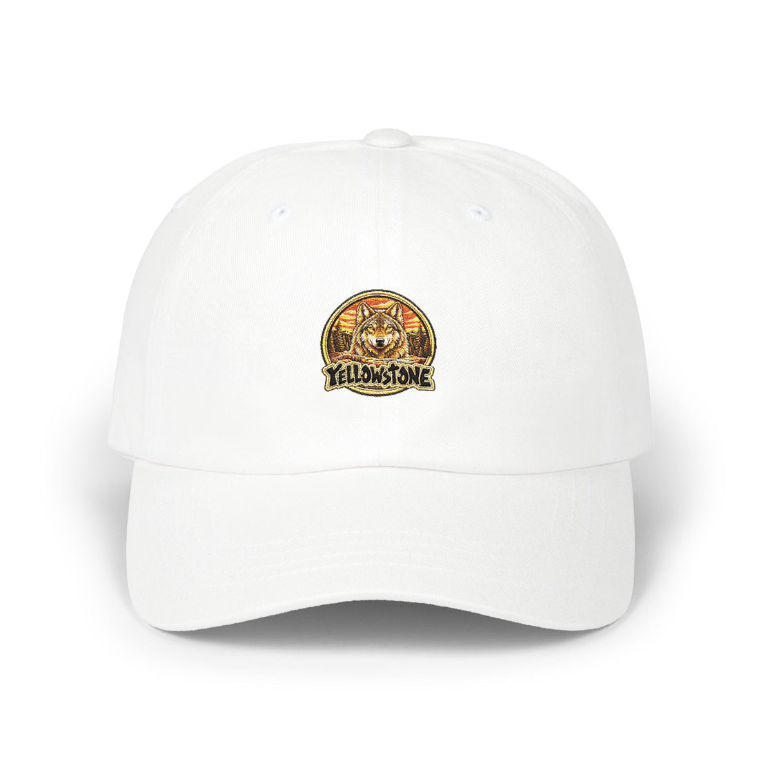 Yellowstone National Park Wolf Round Logo Dad Hat