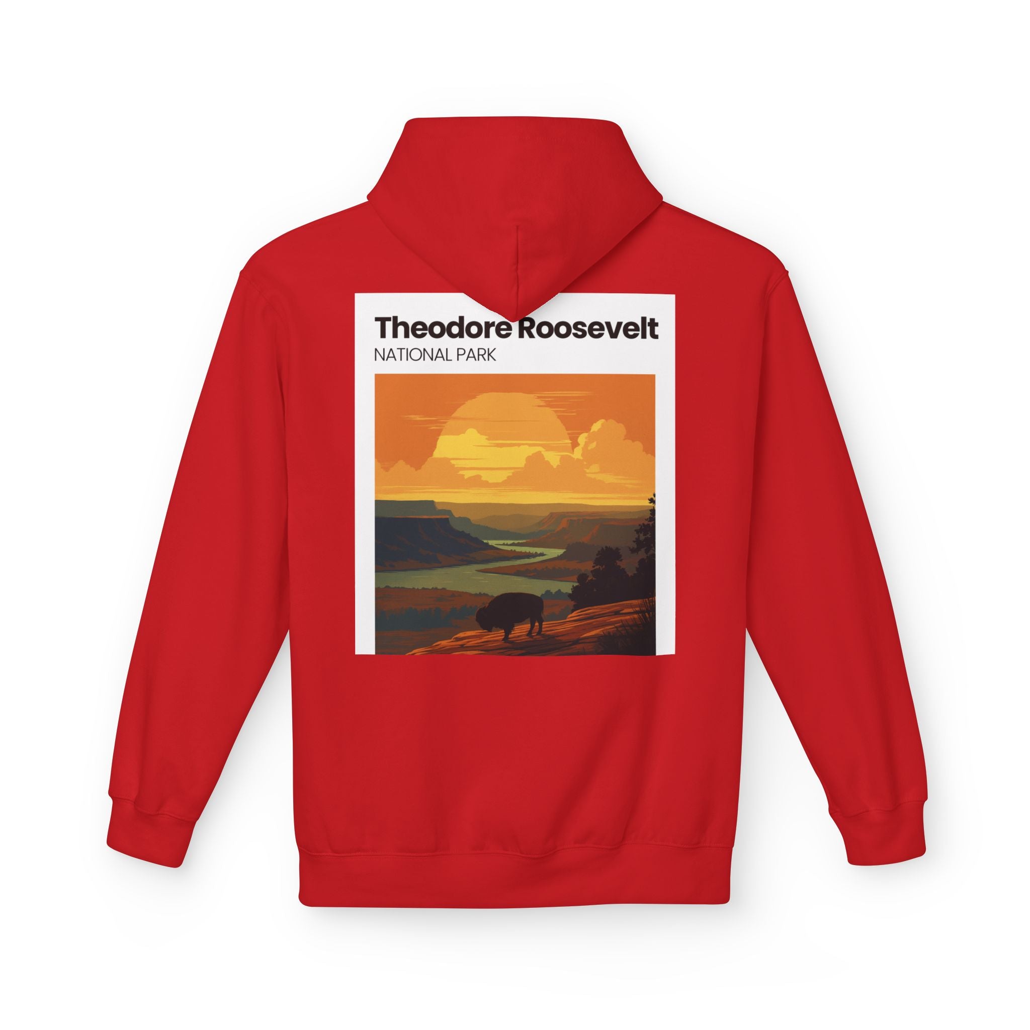 Theodore Roosevelt National Park Hoodie | Vintage Sunset Landscape