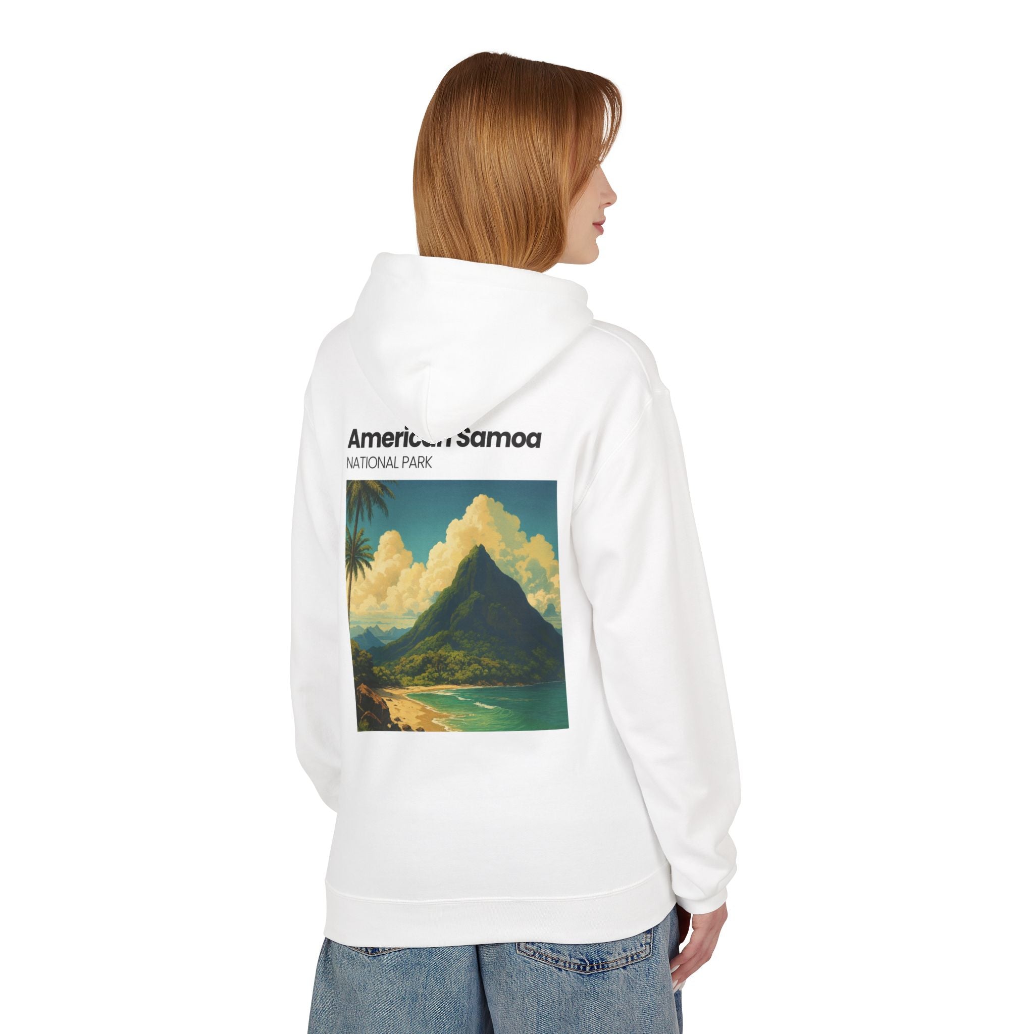 American Samoa National Park Landscape Hoodie | Vintage Tropical Island Print