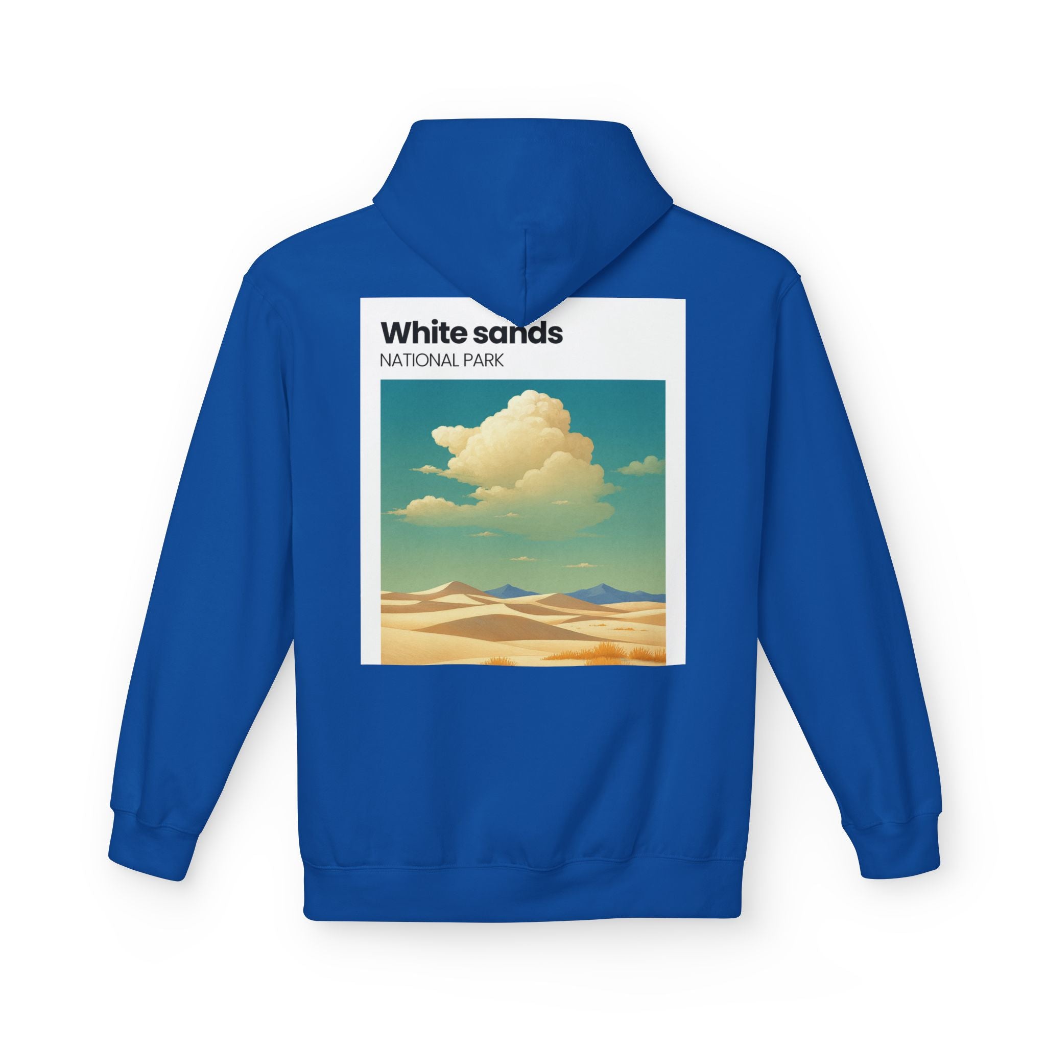 White Sands desert landscape Hoodie | National Park retro poster style