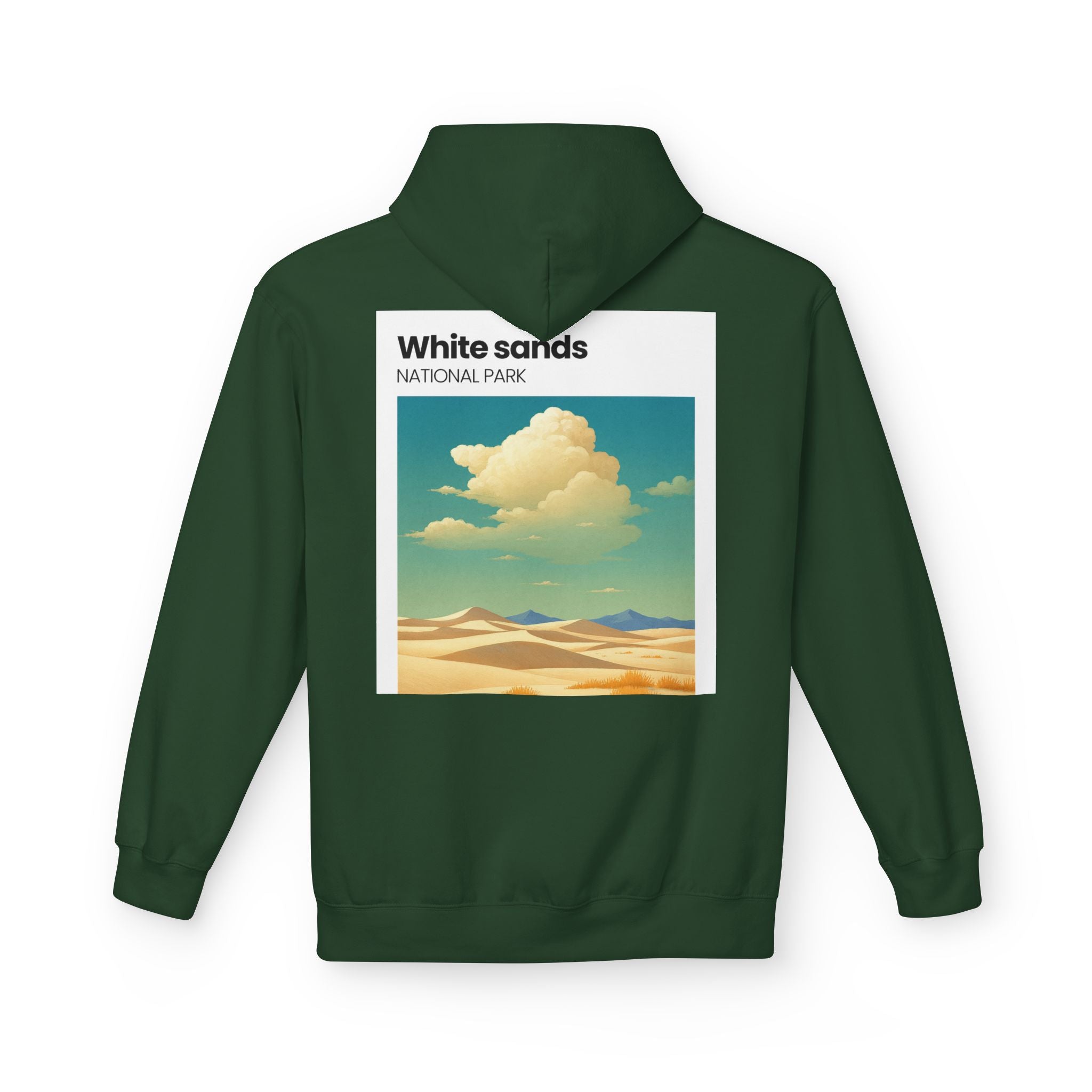 White Sands desert landscape Hoodie | National Park retro poster style