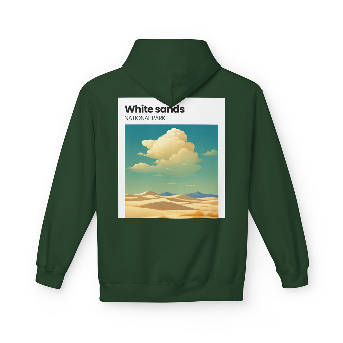 White Sands desert landscape Hoodie | National Park retro poster style