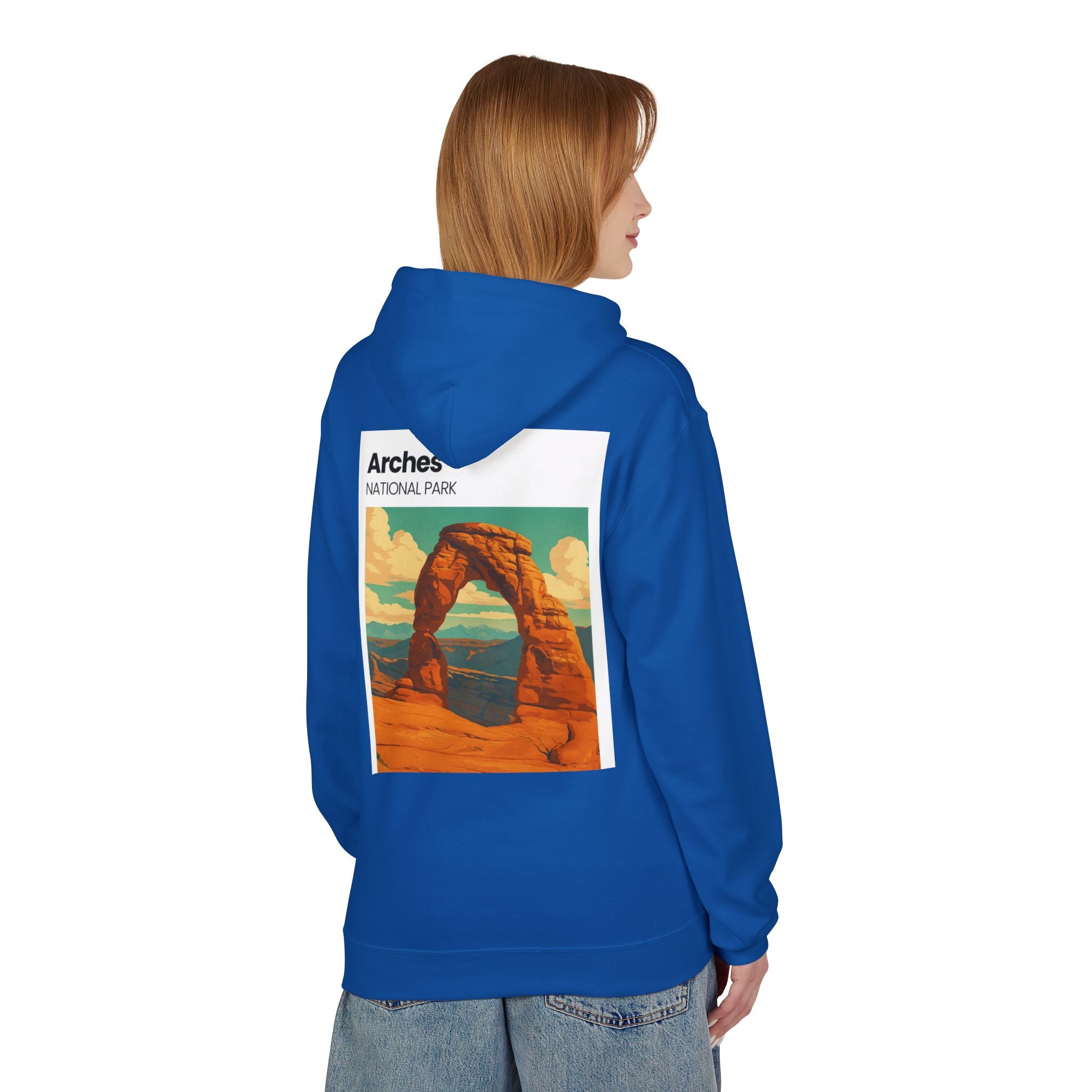 Arches National Park Arch Hoodie | Vintage Travel Poster Style