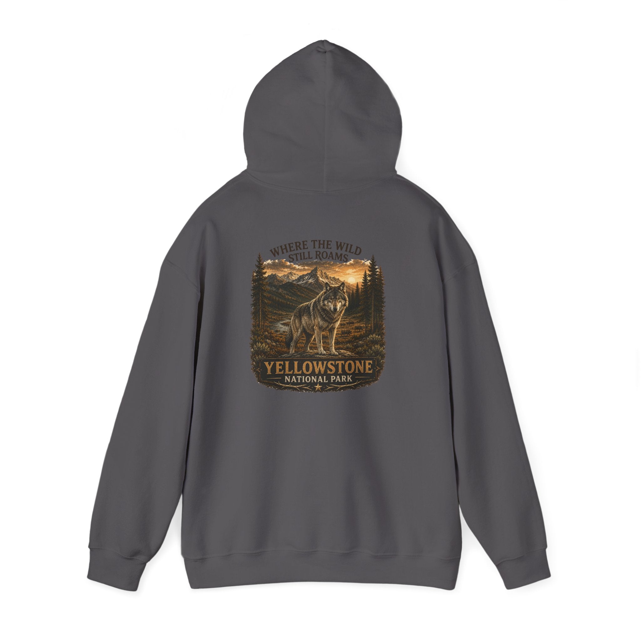 Yellowstone Wolf Round Badge Hoodie