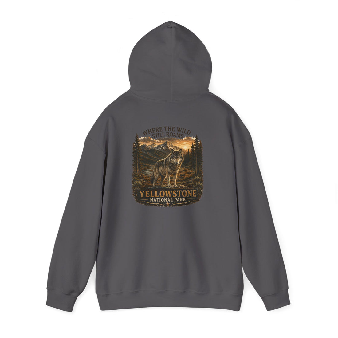 Yellowstone Wolf Round Badge Hoodie