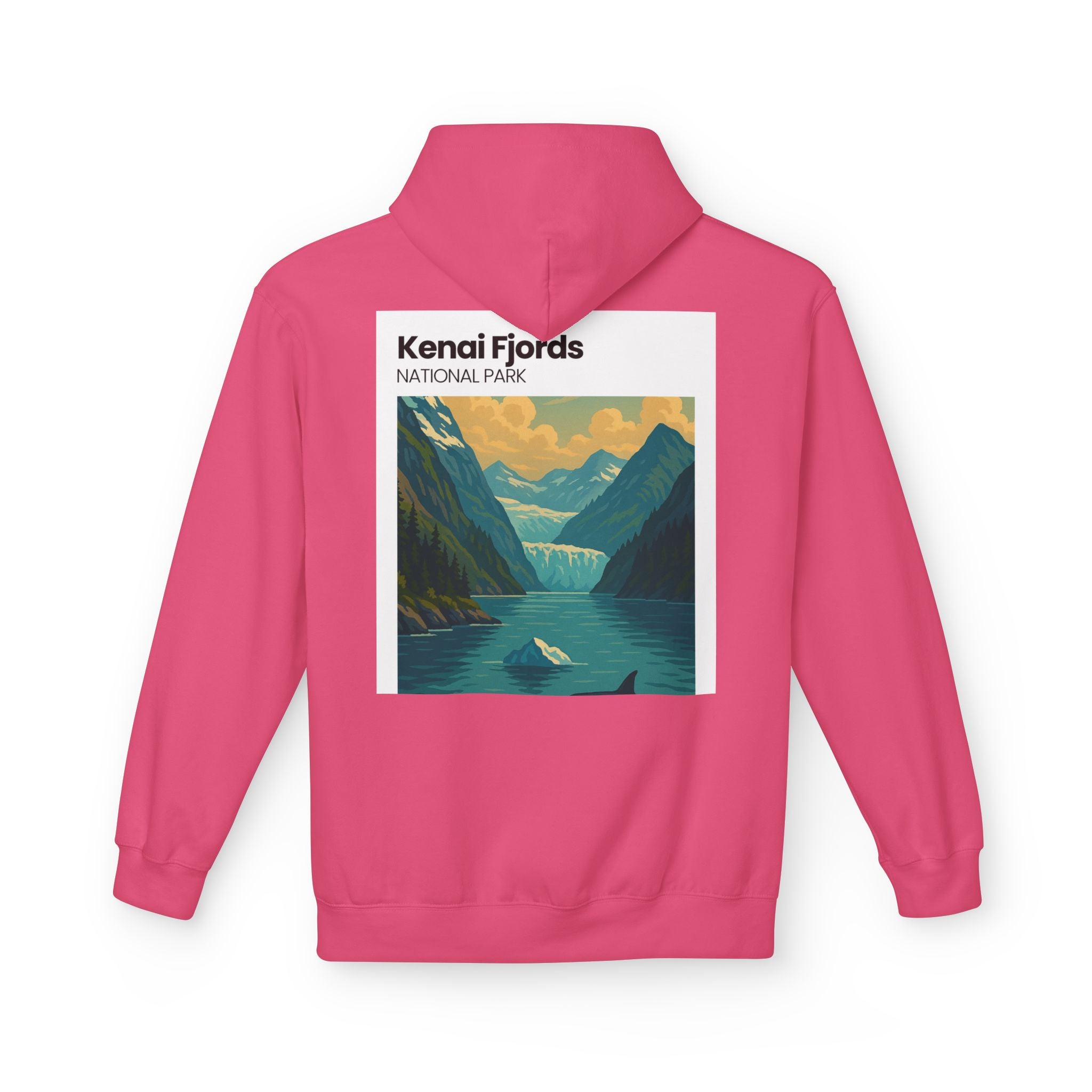 Kenai Fjords National Park landscape Hoodie | Alaska fjord vintage poster