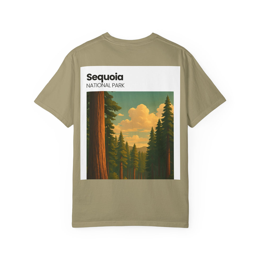 Sequoia National Park Poster Art T-Shirt | Vintage Forest Illustration