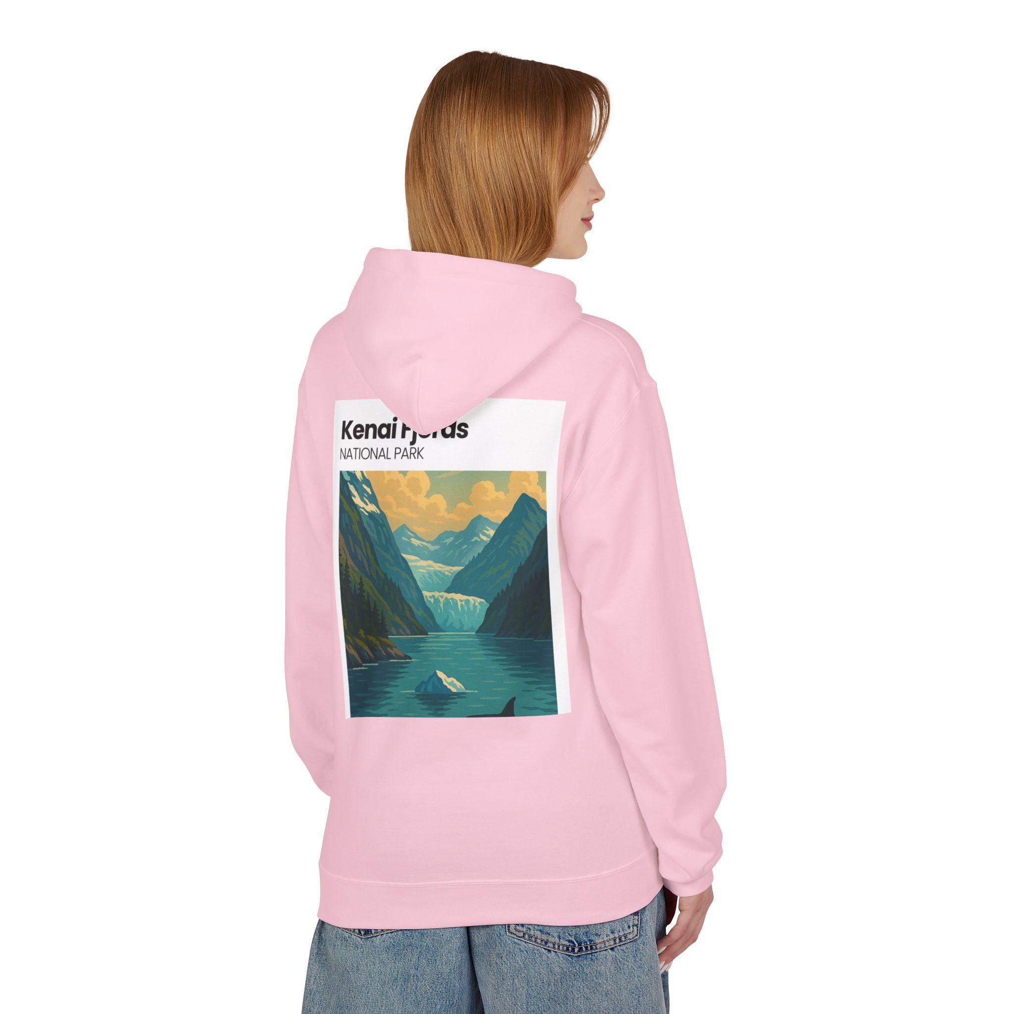 Kenai Fjords National Park landscape Hoodie | Alaska fjord vintage poster