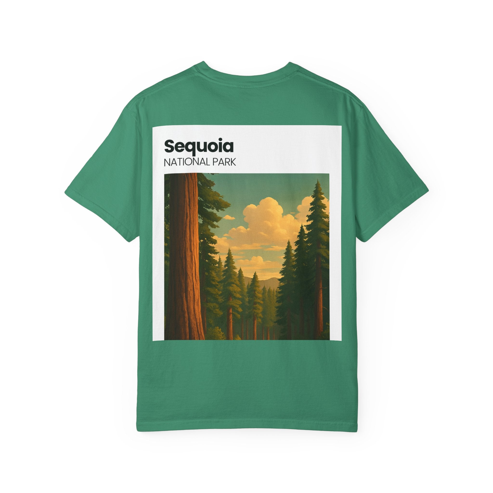 Sequoia National Park Poster Art T-Shirt | Vintage Forest Illustration