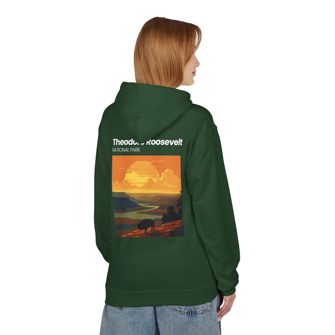 Theodore Roosevelt National Park Hoodie | Vintage Sunset Landscape