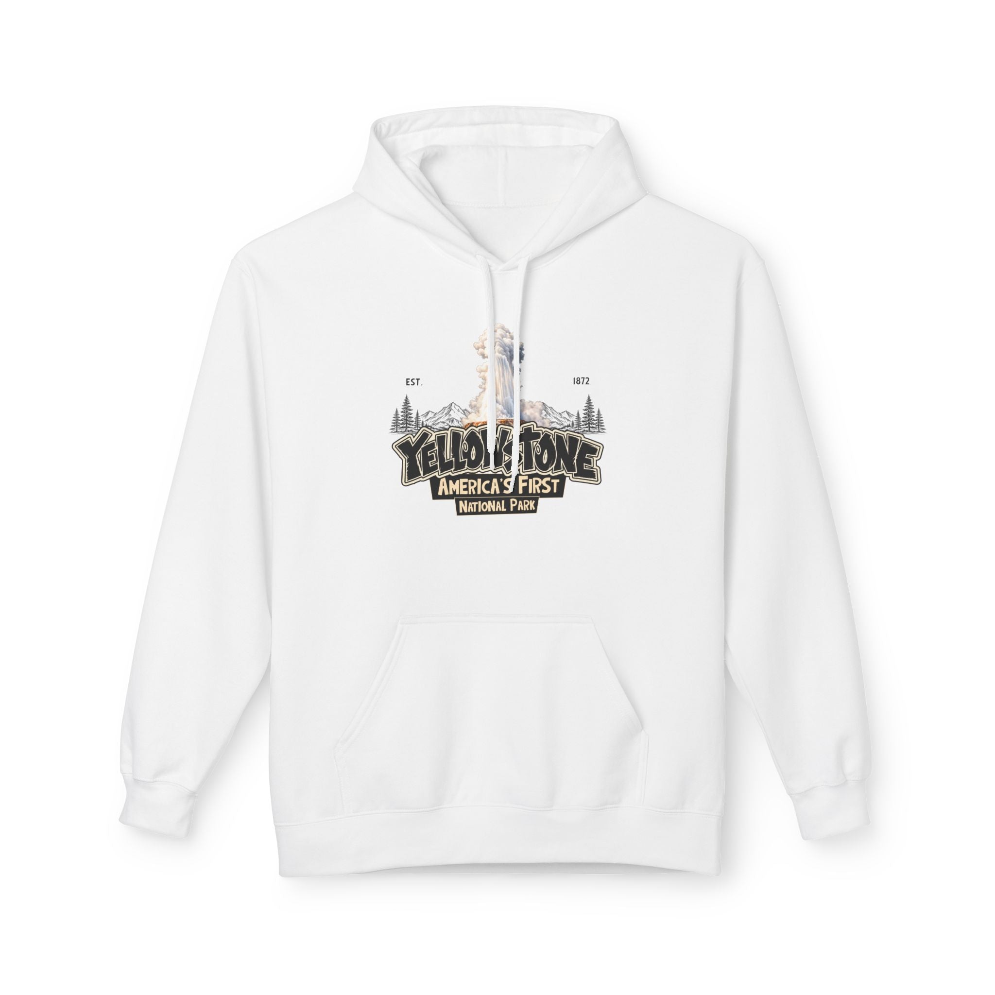 Yellowstone Old Faithful – Where the Wild Still Roams Hoodie Model2
