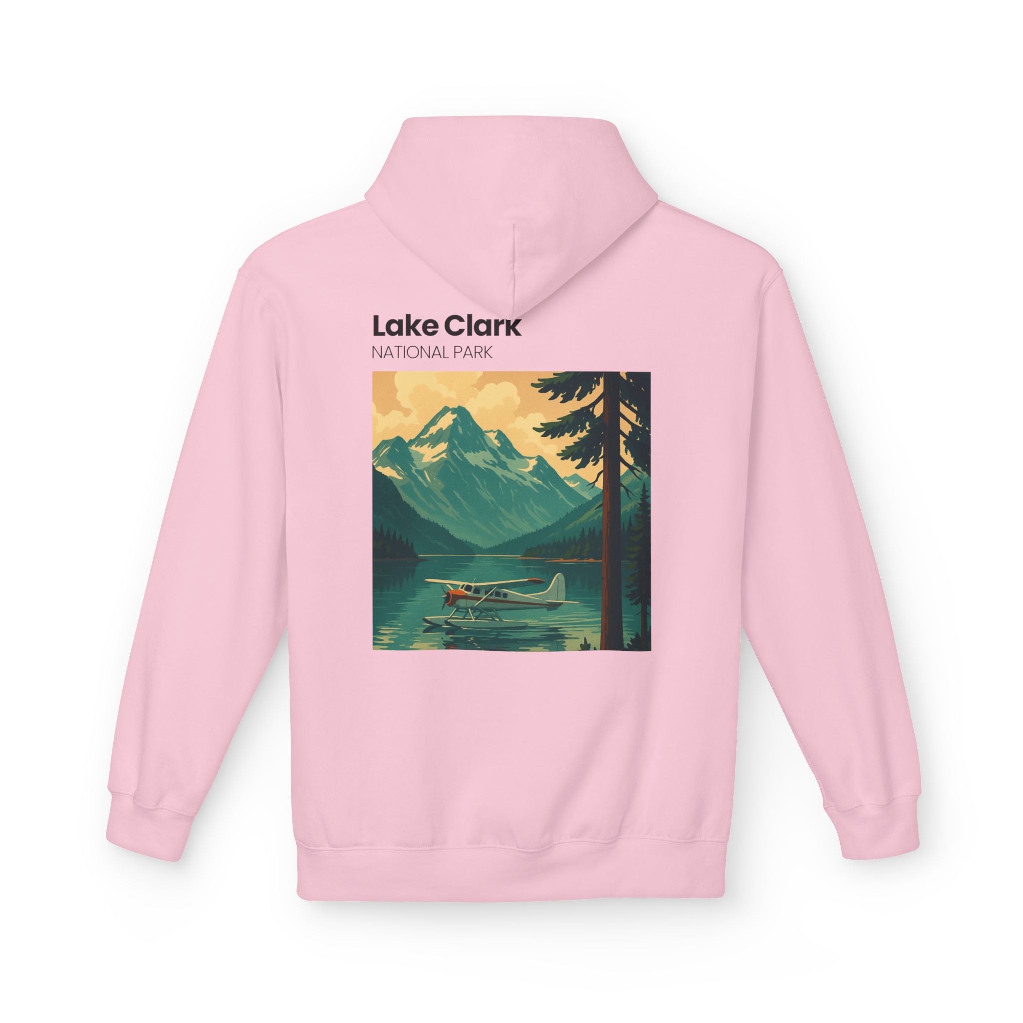 Lake Clark National Park vintage landscape Hoodie | Mountain Lake Seaplane